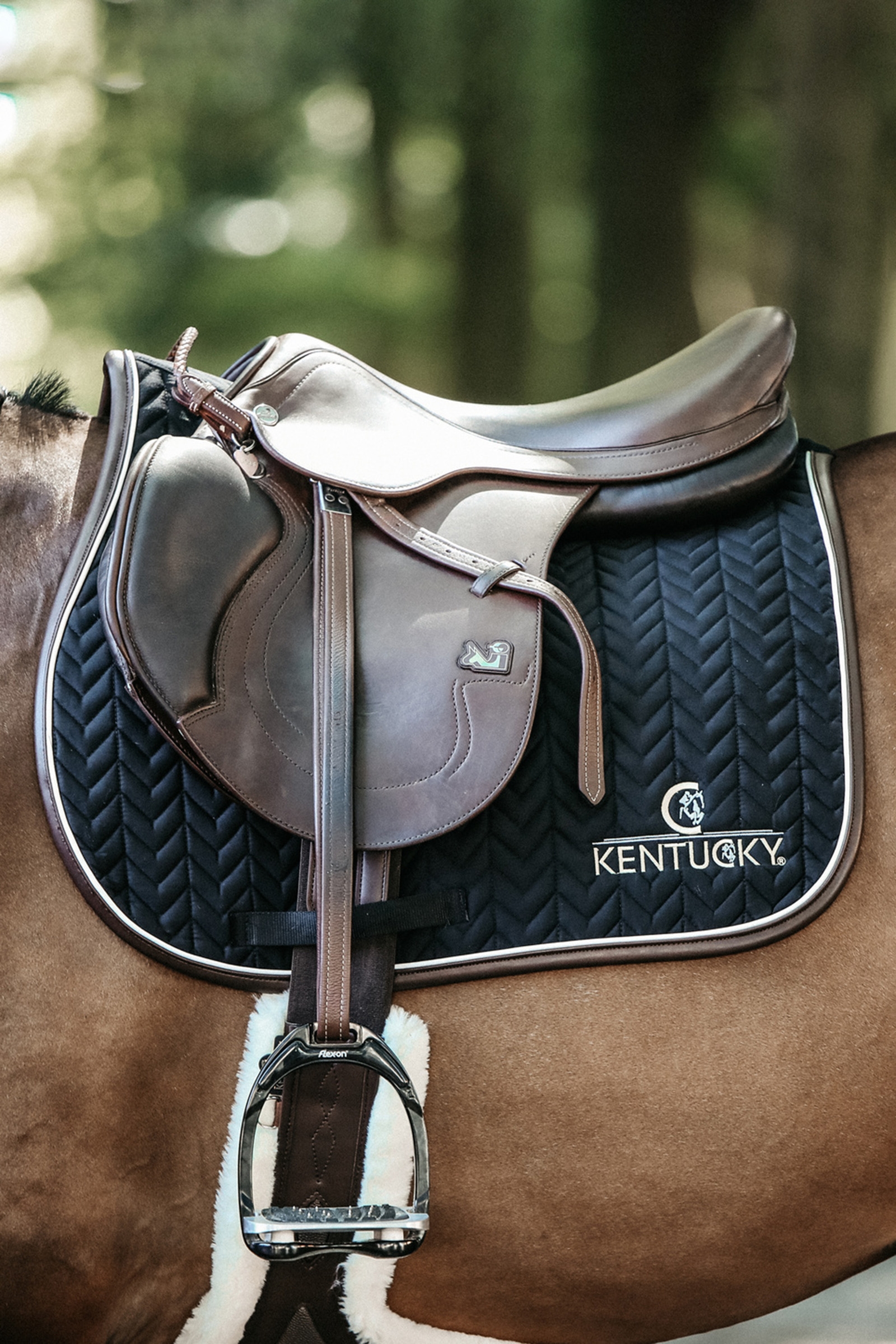 Kentucky Horsewear Sottosella in pelle Fishbone Jumping