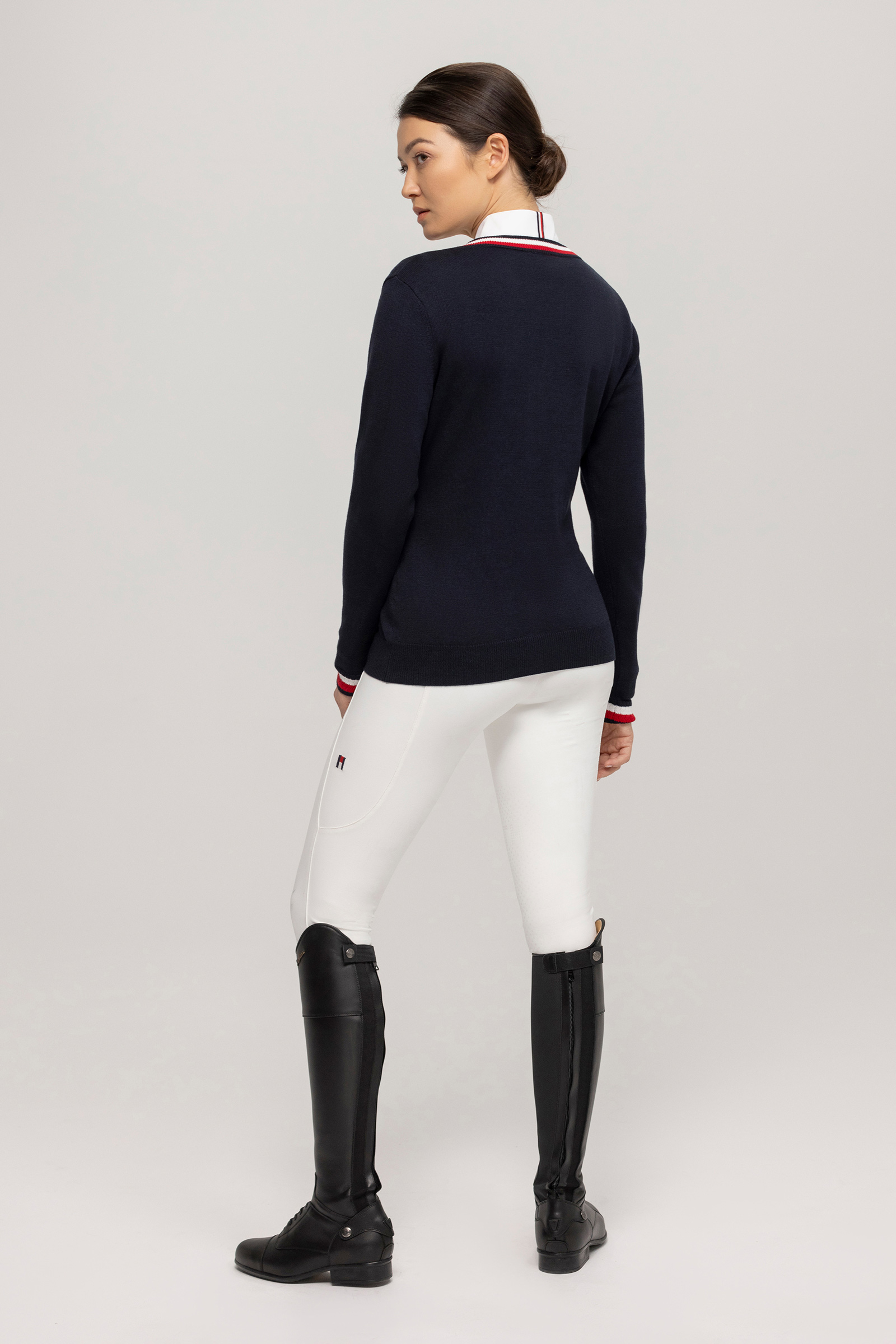 Tommy Hilfiger Equestrian Indiana maglione con scollo a V da donna
