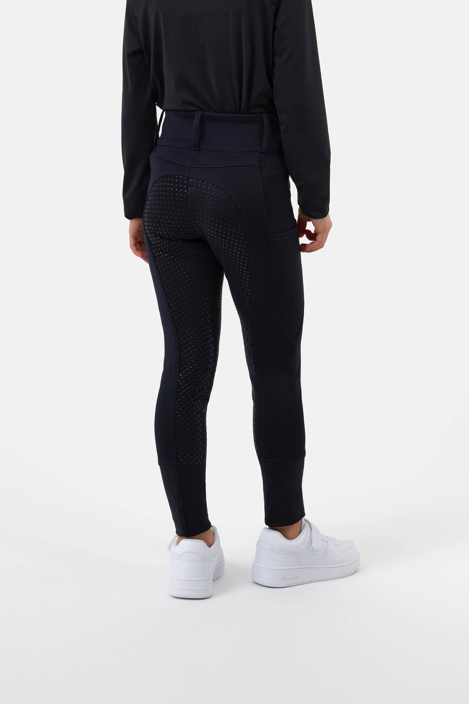 Dark Navy Horze Young Rider Evelyn pantaloni da equitazione con full seat
