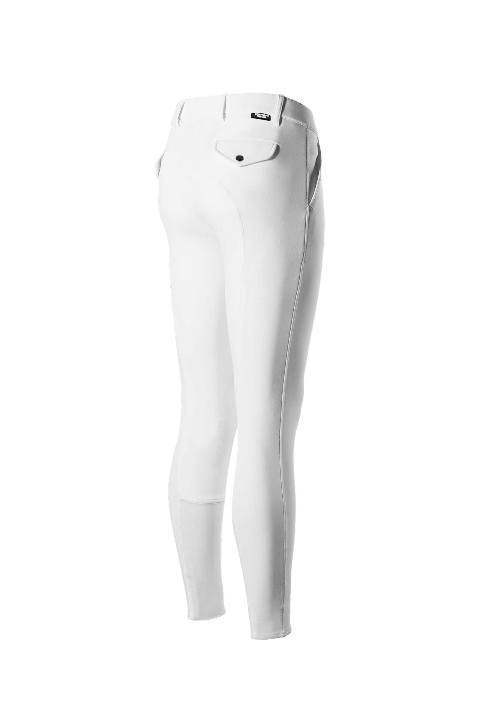 Bianco Horze Grand Prix pantaloni da equitazione uomo con grip al ginocchio in silicone