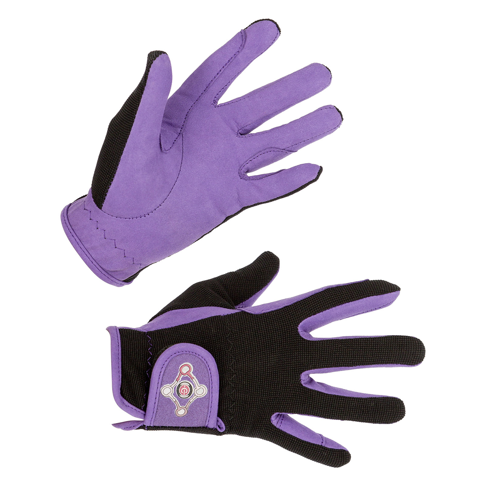 Black/Purple Covalliero Riding glove KIDS