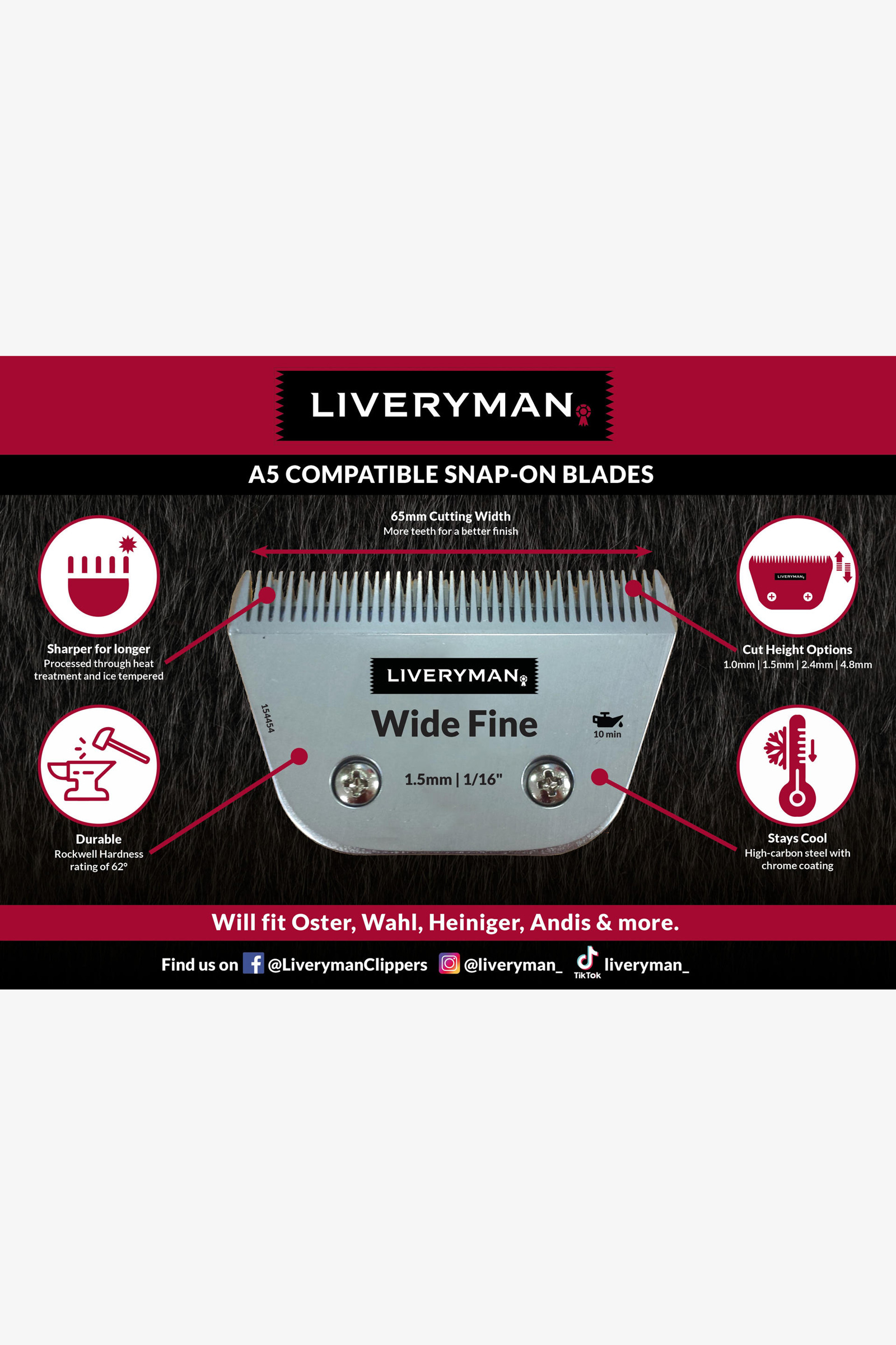 Liveryman A5 Snap-on Blade Wide Fine, 2,4 mm