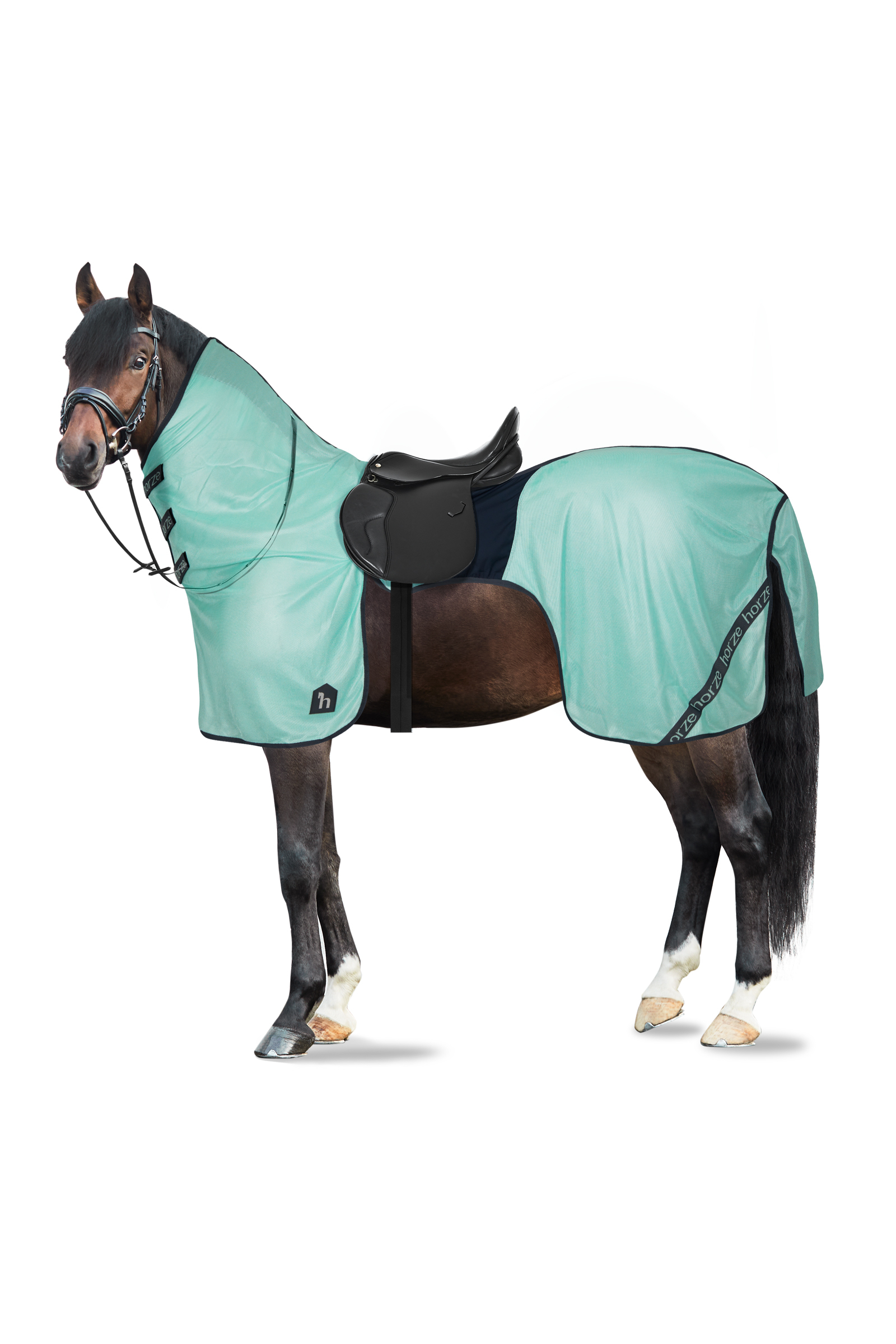 Brook Green Horze Paso Fino Coperta antimosche da equitazione con collo rimovibile e protezione UV