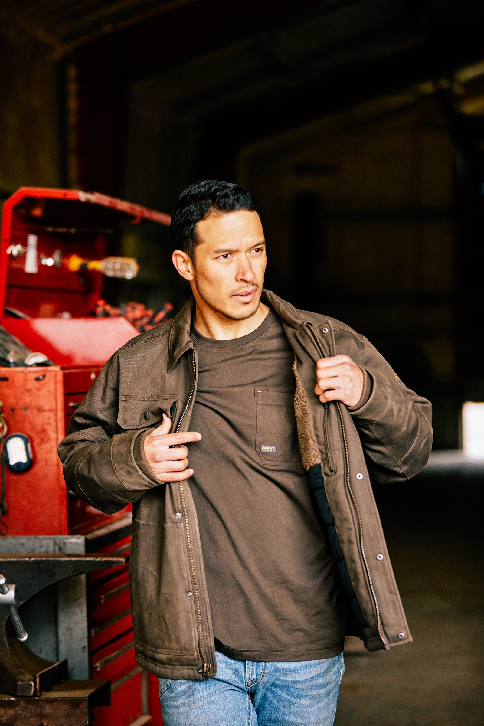 Ariat Rebar DuraCanvas Cappotto da uomo foderato in sherpa