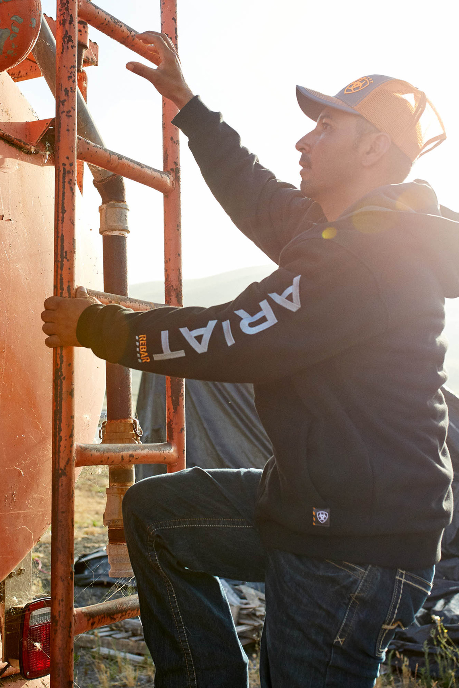 Cappuccio con zip intera Ariat Rebar per tutte le stagioni da uomo