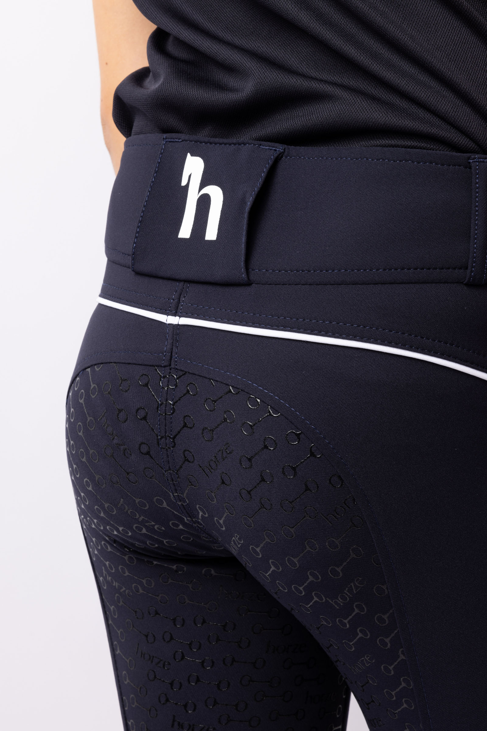 Horze pantaloni a vita alta Aubrey per bambini con full seat in silicone