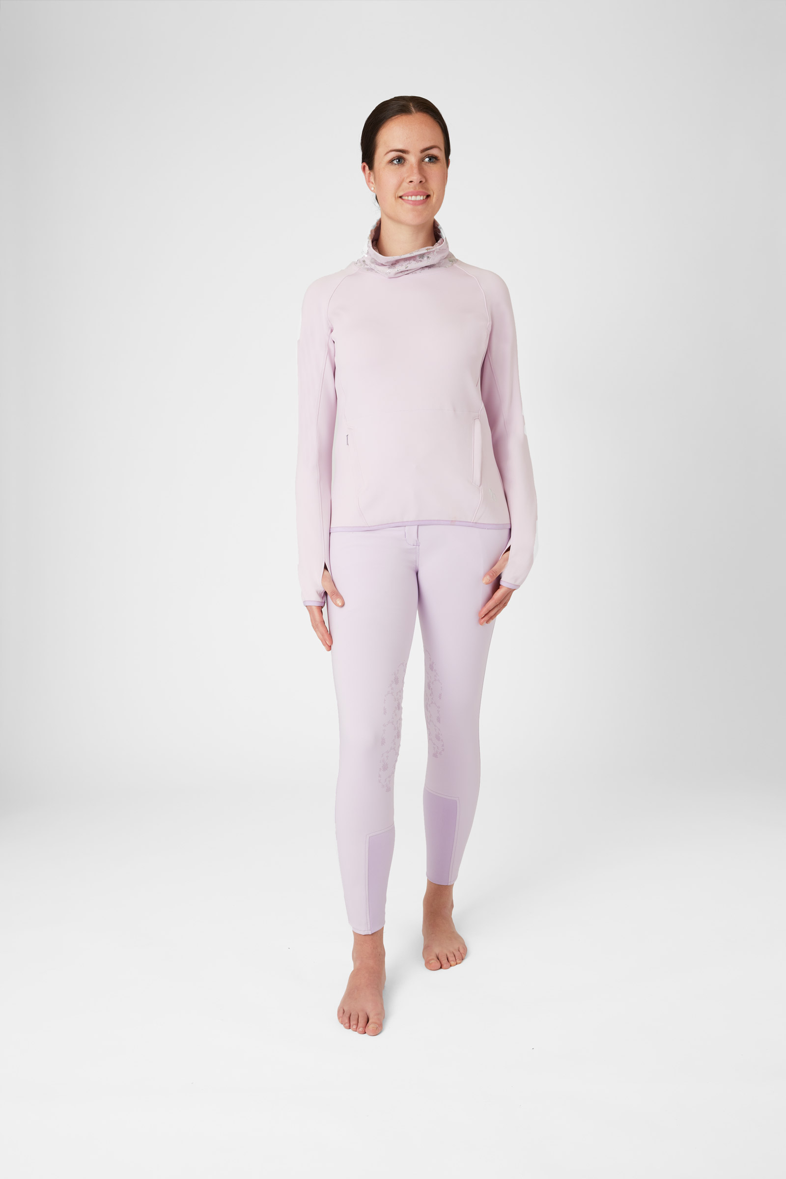 Horze Kaitlin Felpa funzionale con colletto floreale da donna