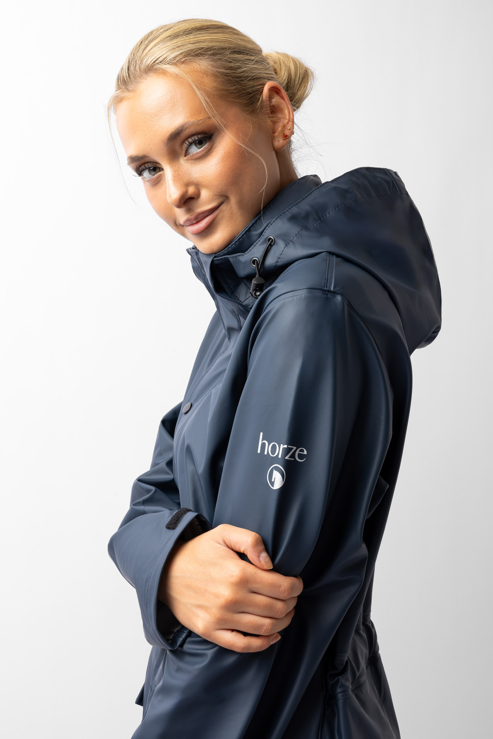 Horze Hazel lungo impermeabile donna con spacchi