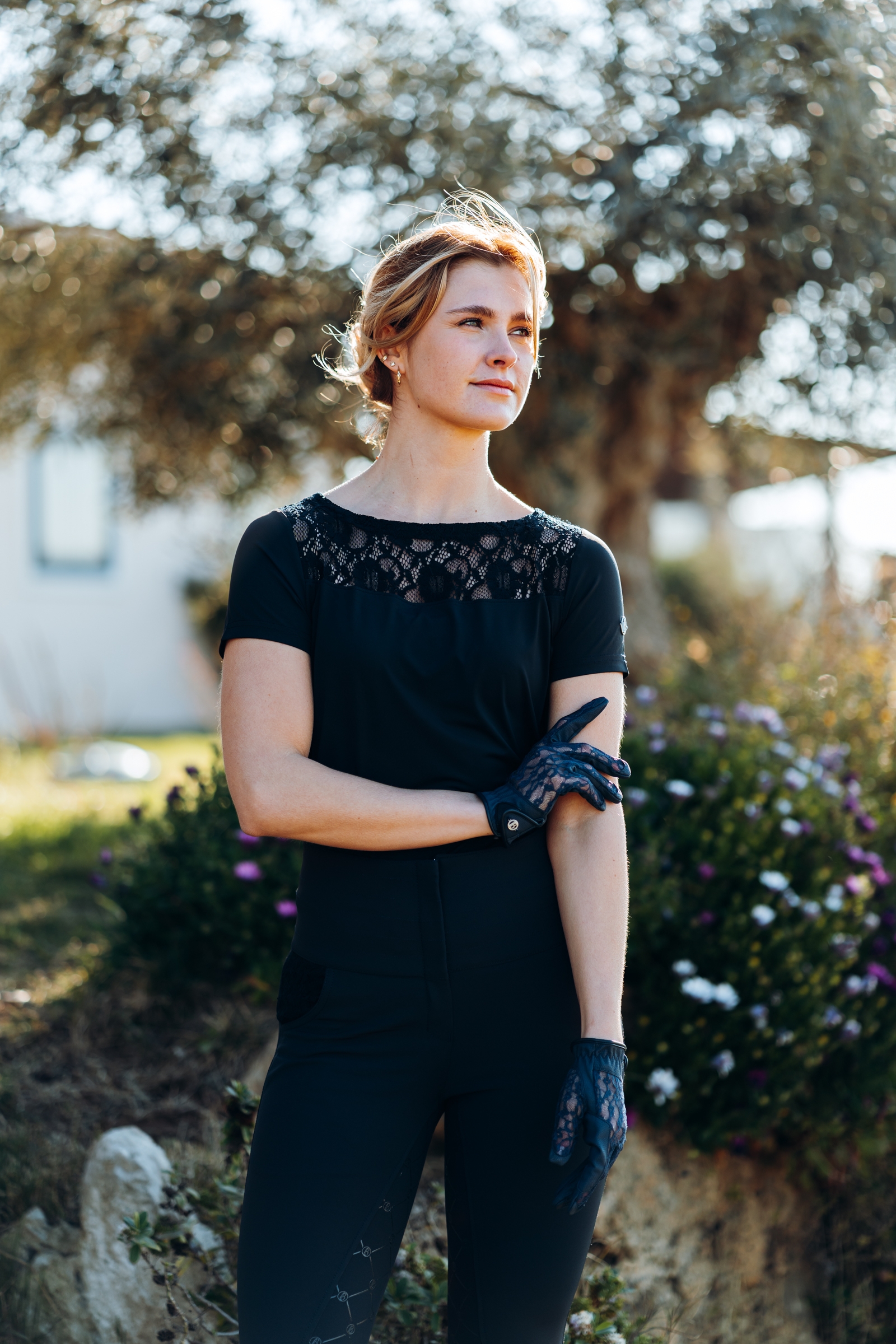 B Vertigo Guanti da equitazione in pizzo da donna