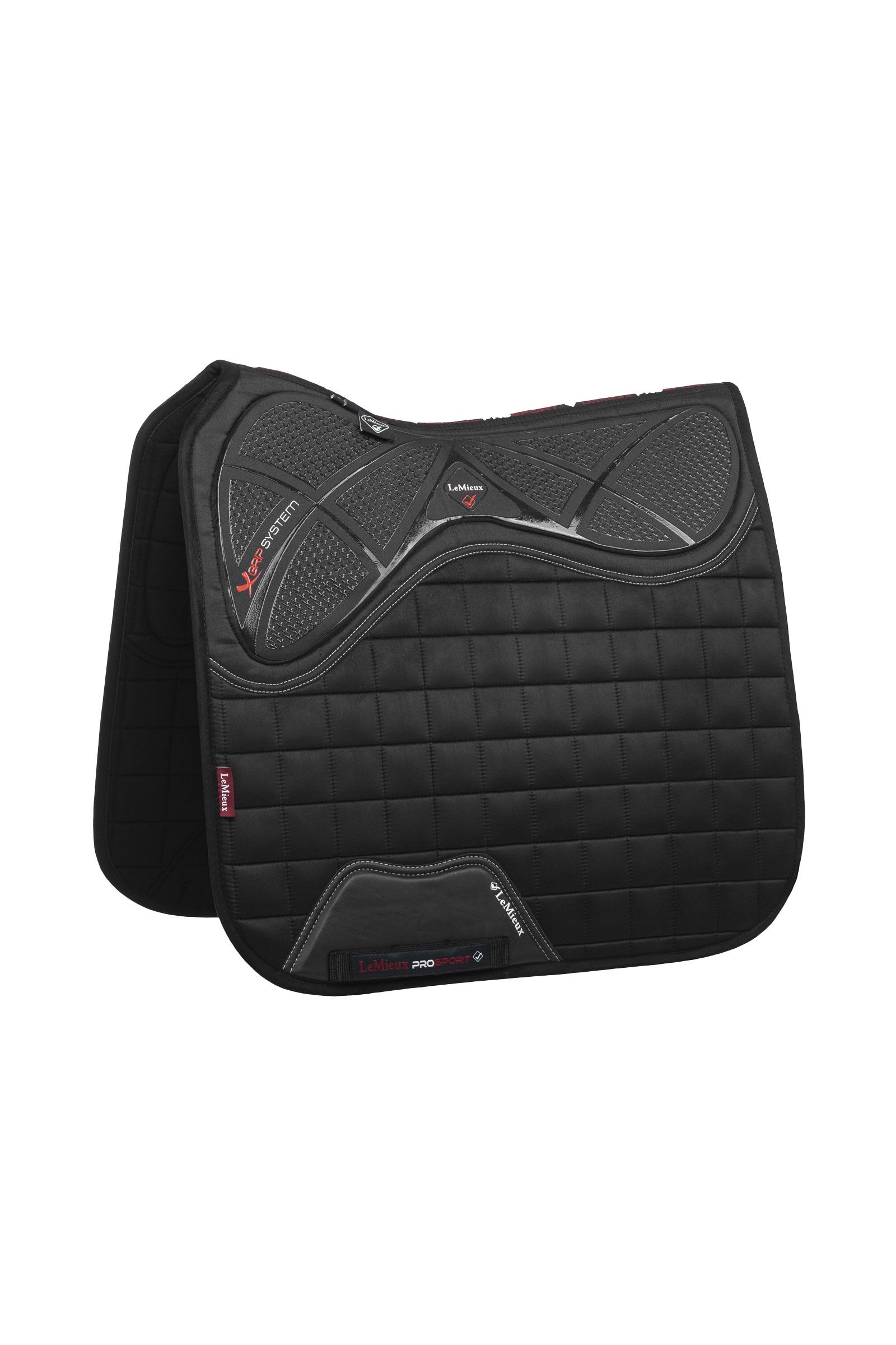 Black LeMieux X-Grip Silicone Square Sottosella dressage