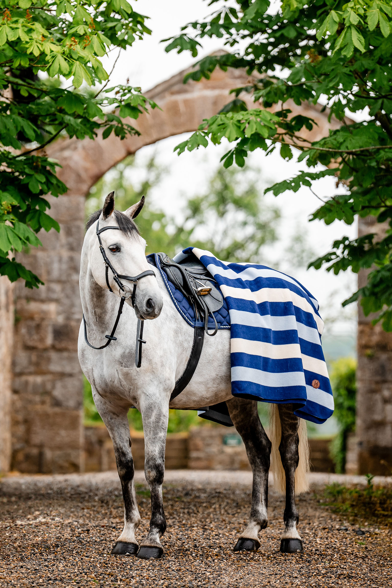 Witney Navy Horseware Newmarket Fleece Coperta antisudore (Square)