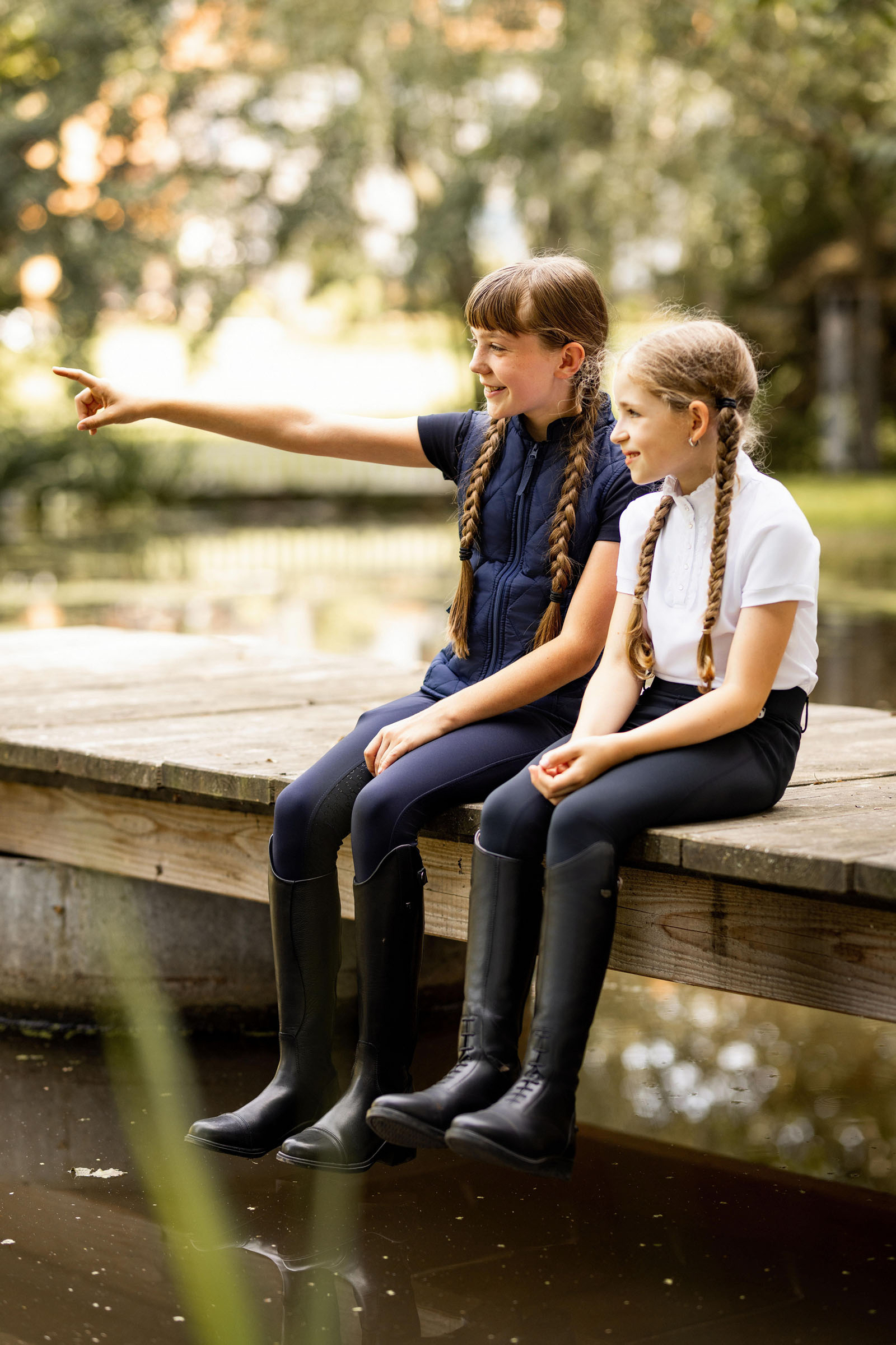 Horze Christel Camicia da spettacolo a maniche corte con volant da bambino