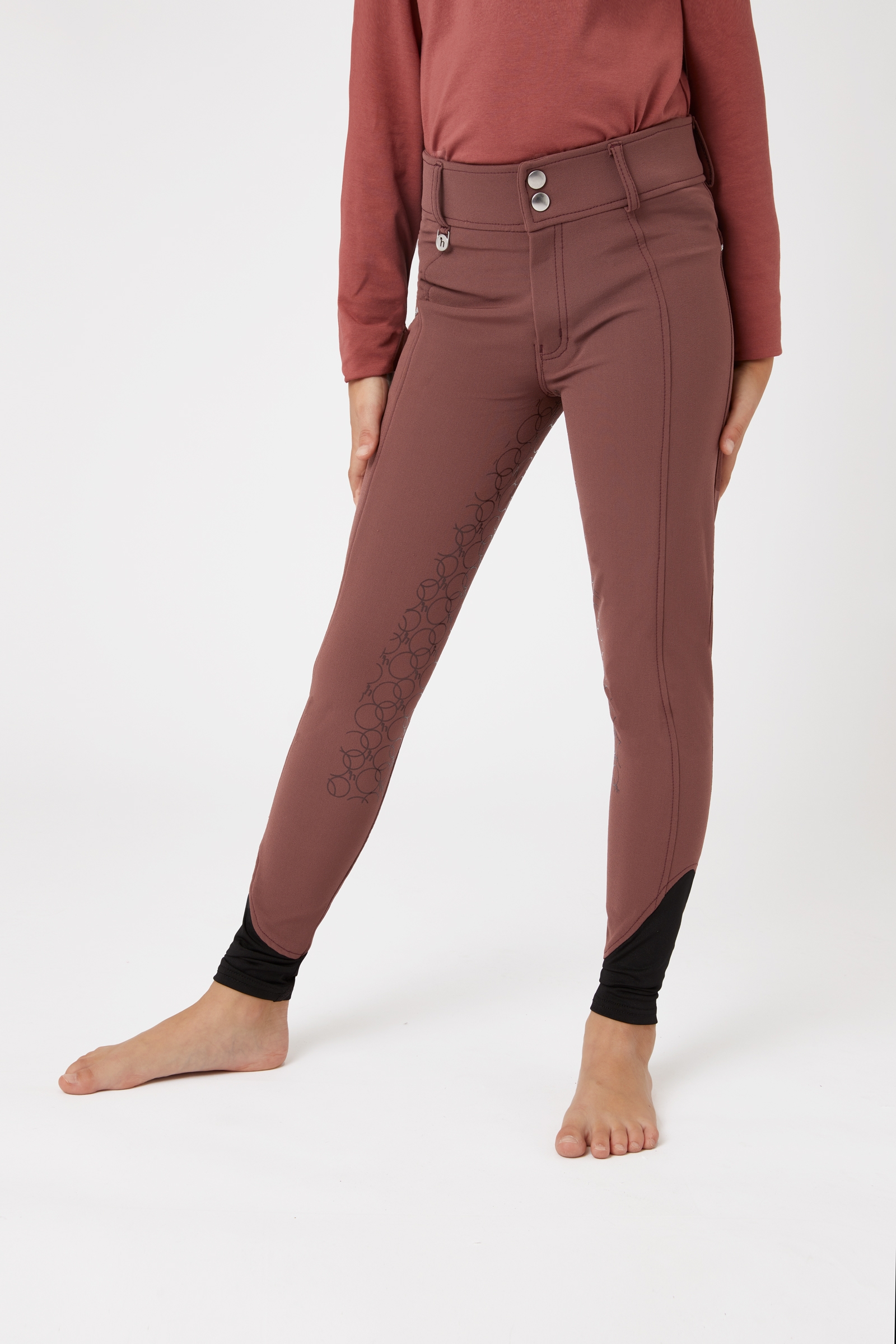 Horze Leighton Teens Pantaloni da equitazione con full grip in silicone e tasca per telefono