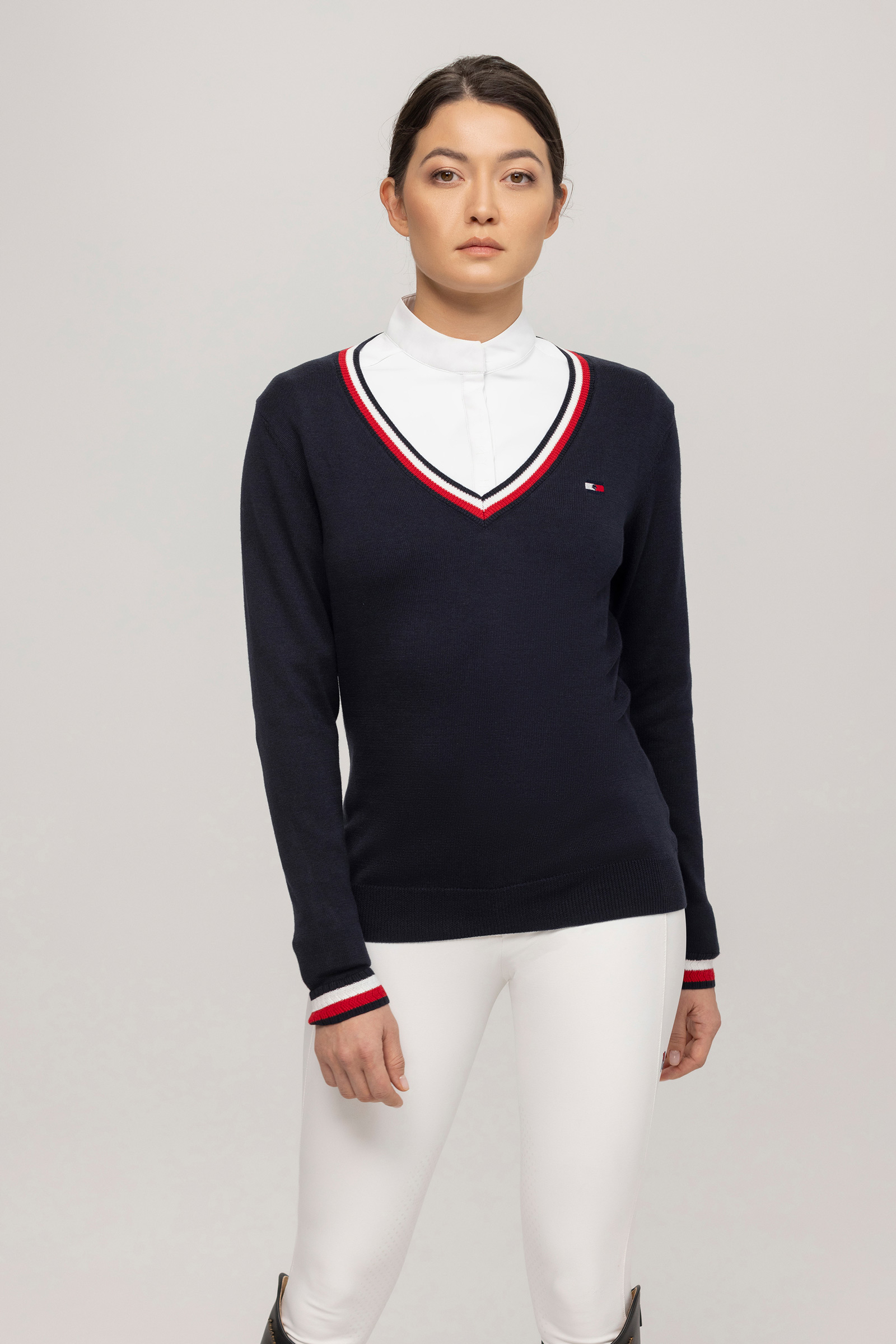 Tommy Hilfiger Equestrian Indiana maglione con scollo a V da donna
