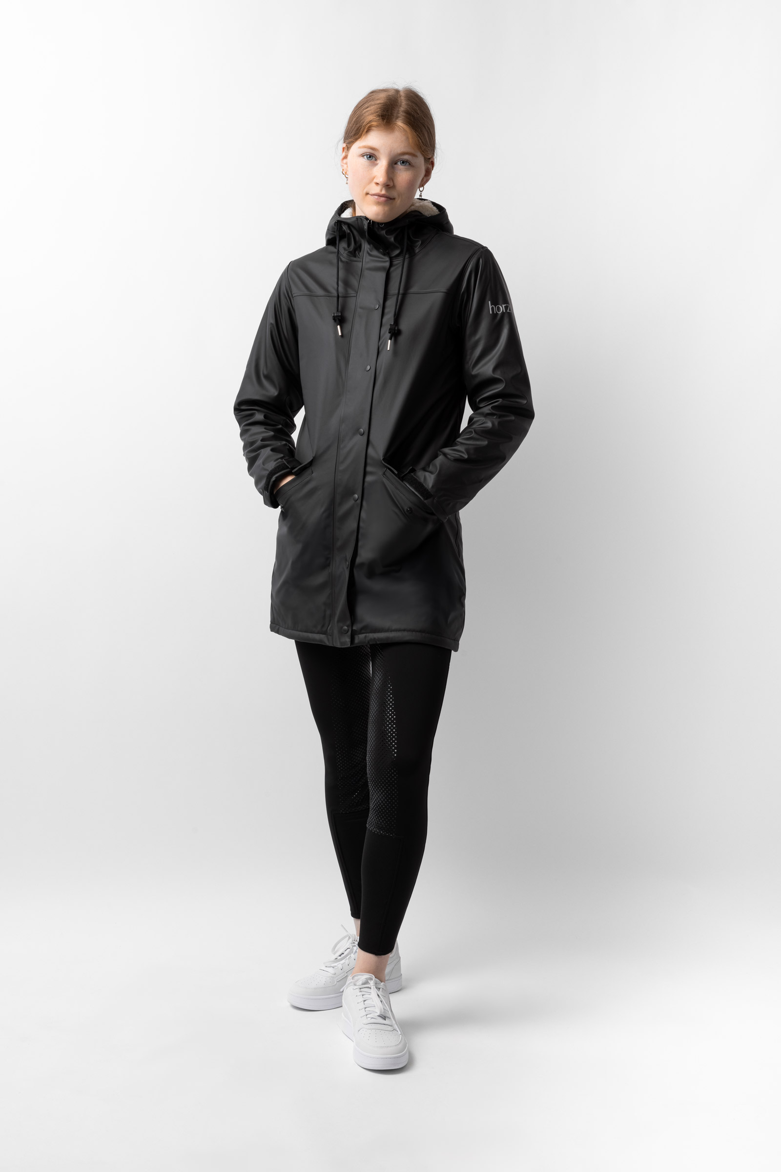 Horze Billie Giacca antipioggia in PU con pile da donna