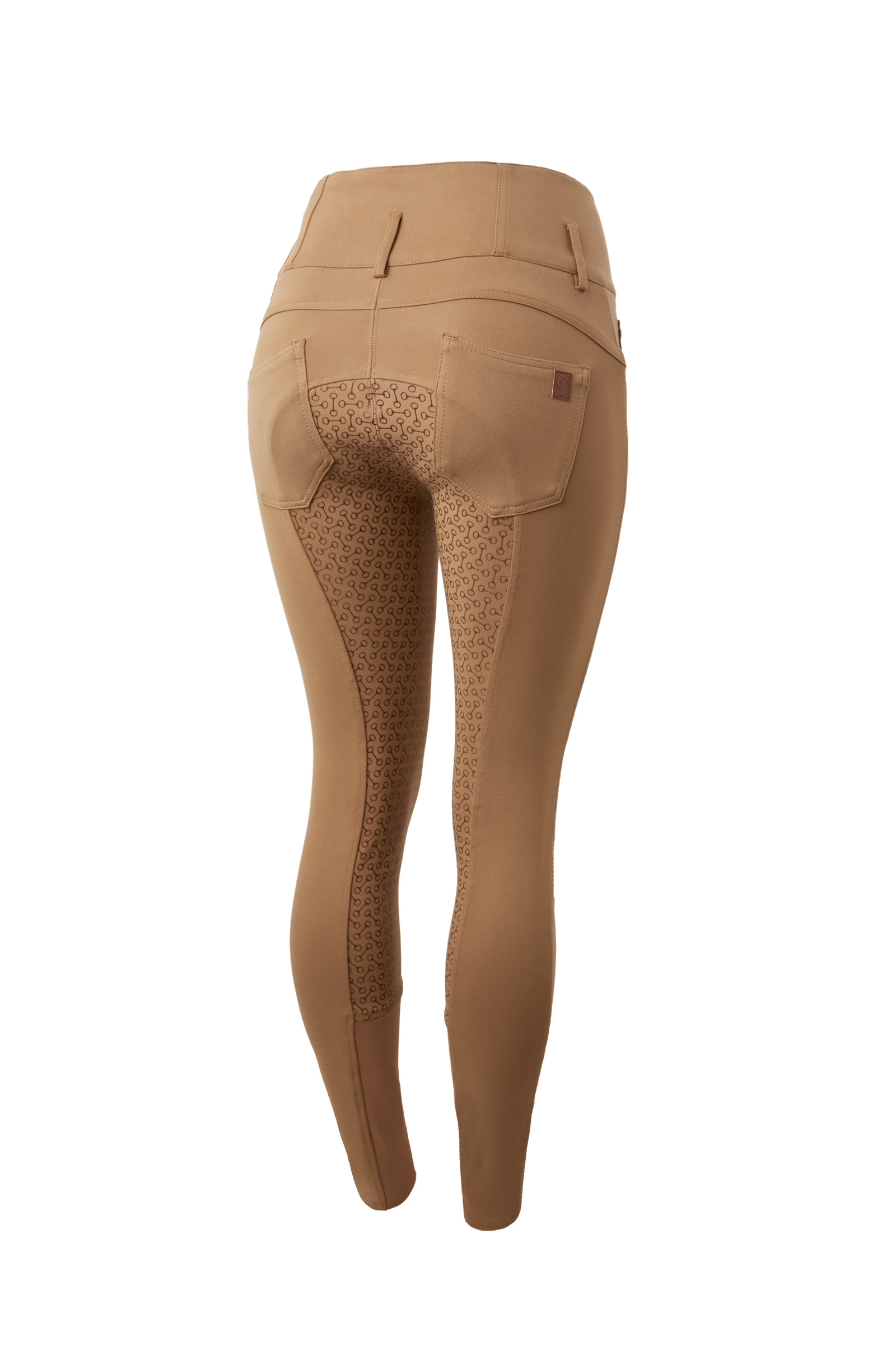 Marrone tabacco Horze Tara Pantaloni da equitazione a vita alta con full seat in silicone da donna