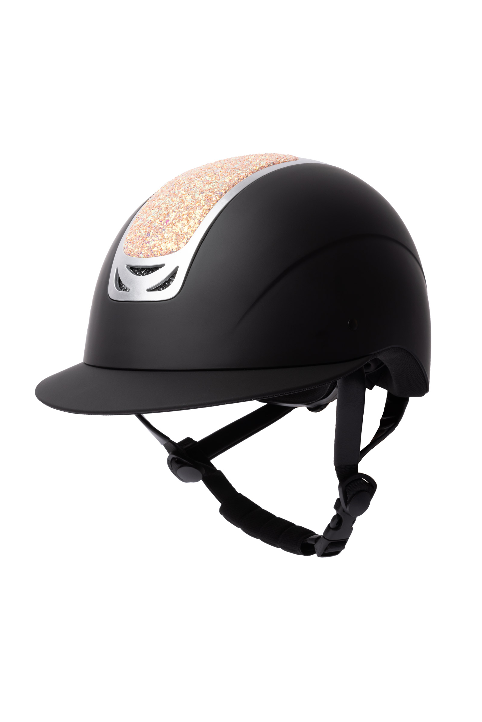 Black/Peach Horze Arix II Casco da equitazione con ornamento in cristallo