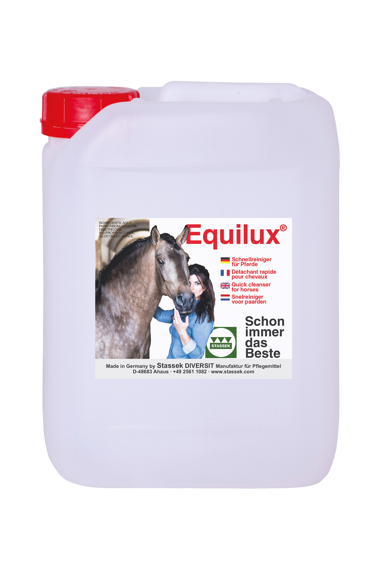 Stassek Equilux Detergente rapido per tanica per cavalli, 5 litri