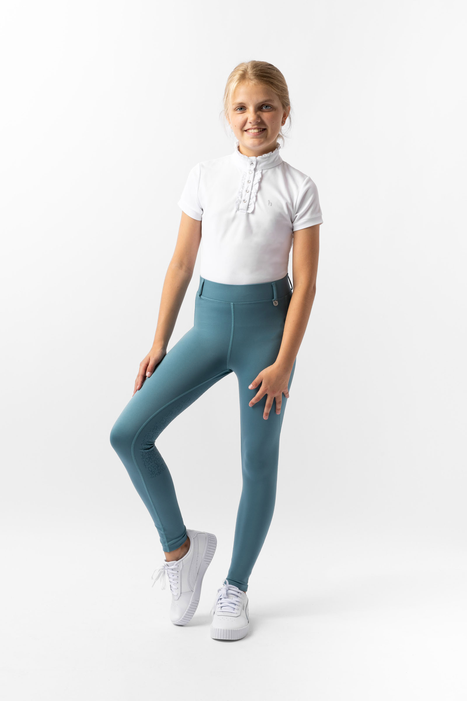Horze Dea Leggins da equitazione per bambini con sella piena