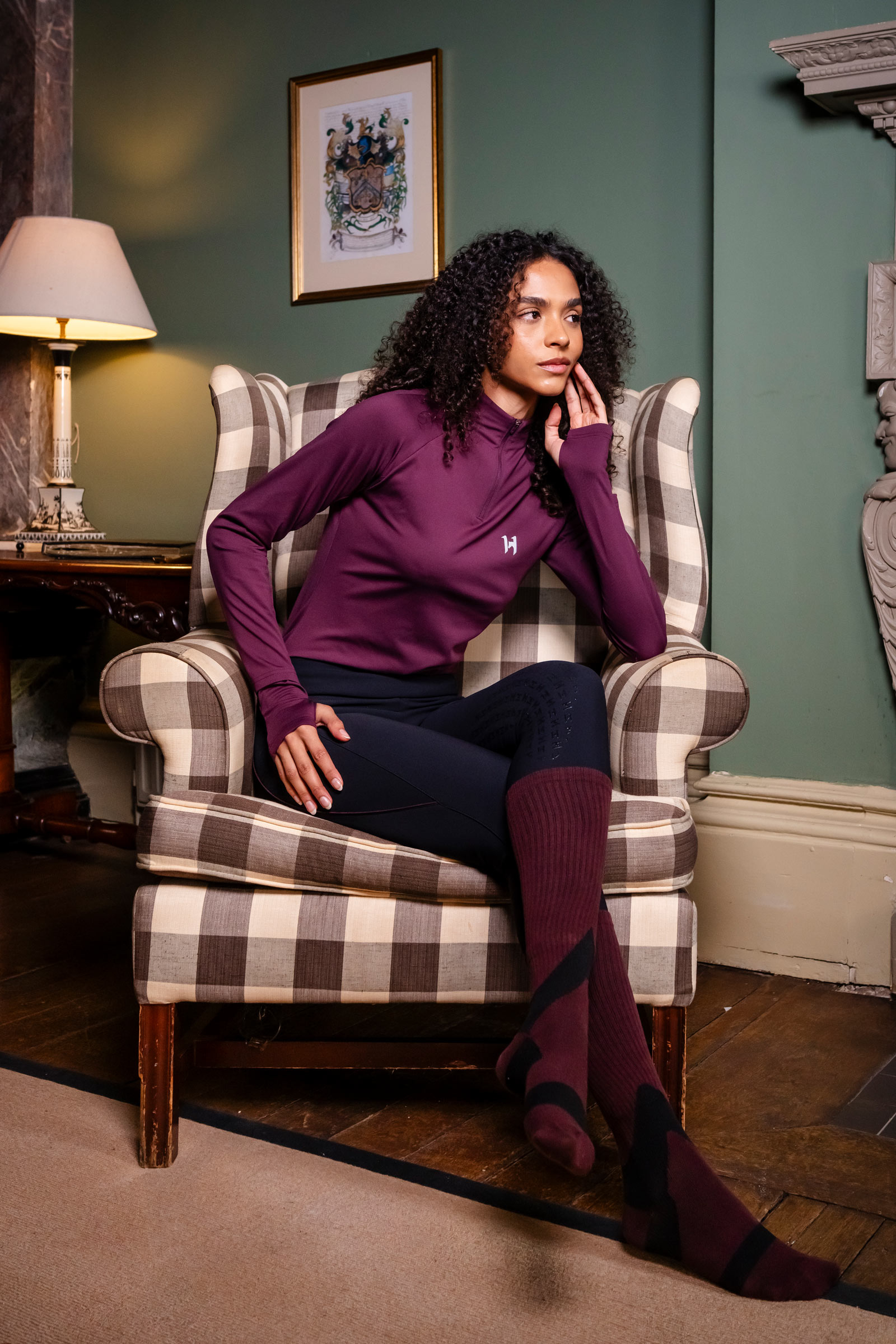 Celestial Purple Horseware Strive Winter top donna con zip 1/4