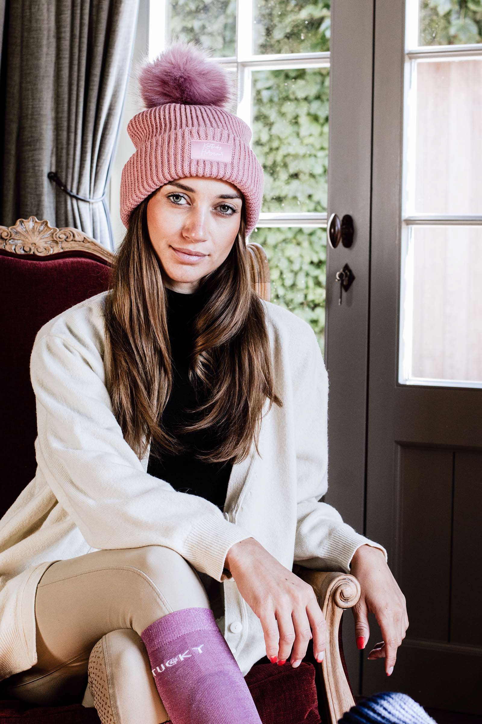 Light Pink Kentucky Horsewear Berretto con pompon