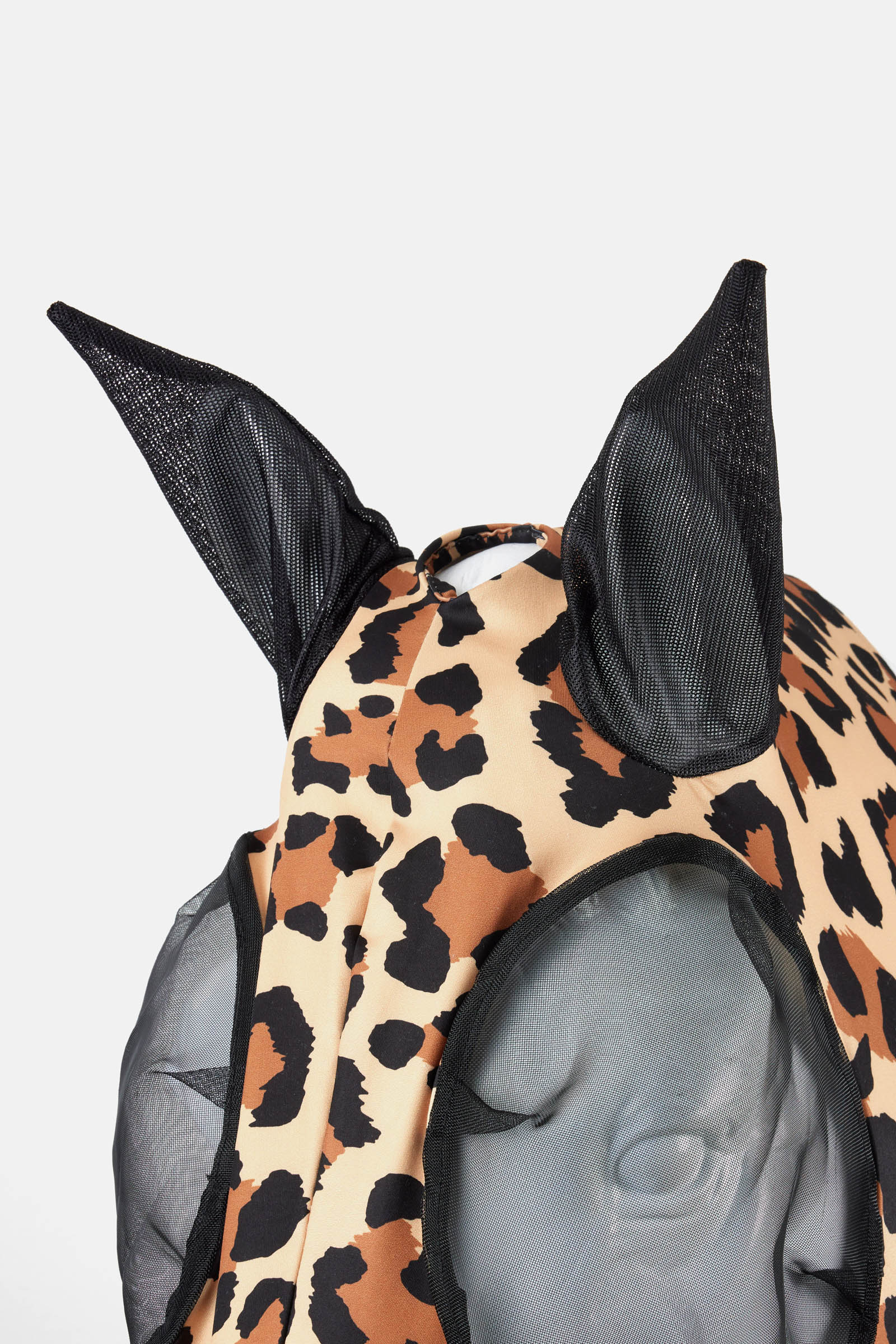 Braun/Leopard Horze Elastic maschera antimosche con zip