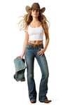 Ariat Whipstitch R.E.A.L. Jeans bootcut stretch donna a vita media