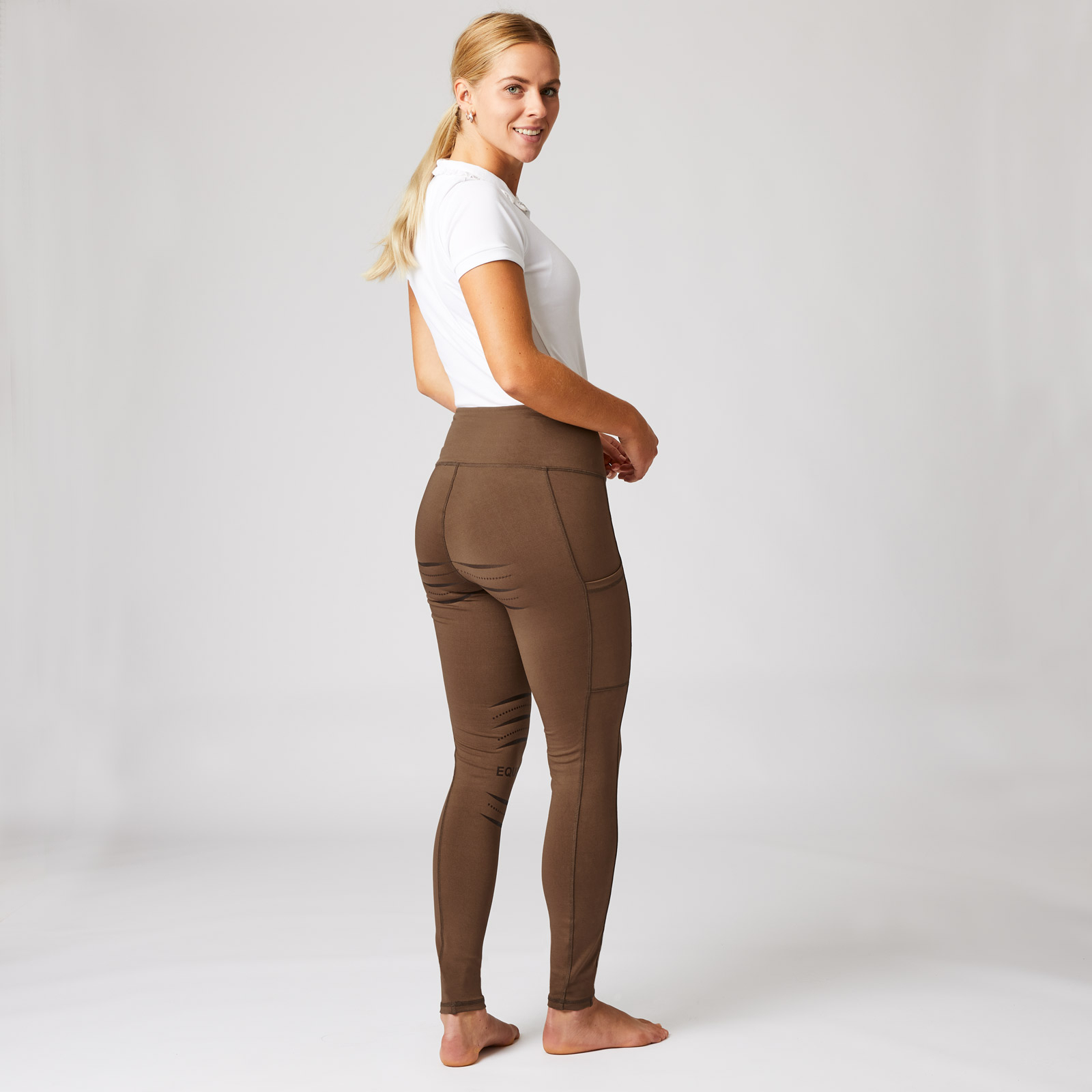 Leggins da equitazione con full seat in silicone e tasche per telefono da donna