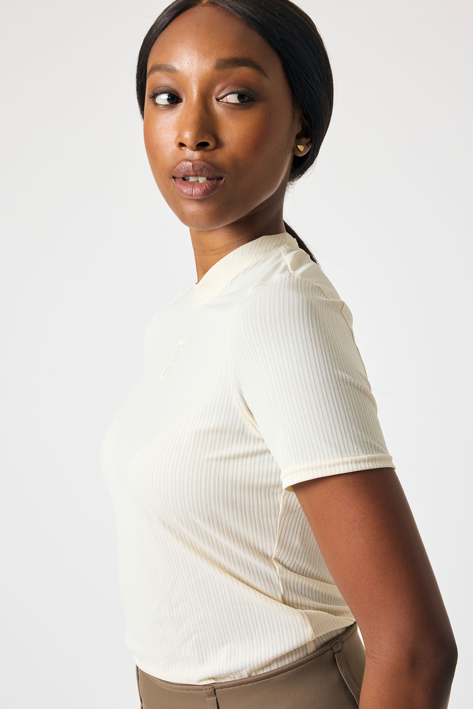 PS of Sweden Courtney S/S Maglia in Mesh a Righe