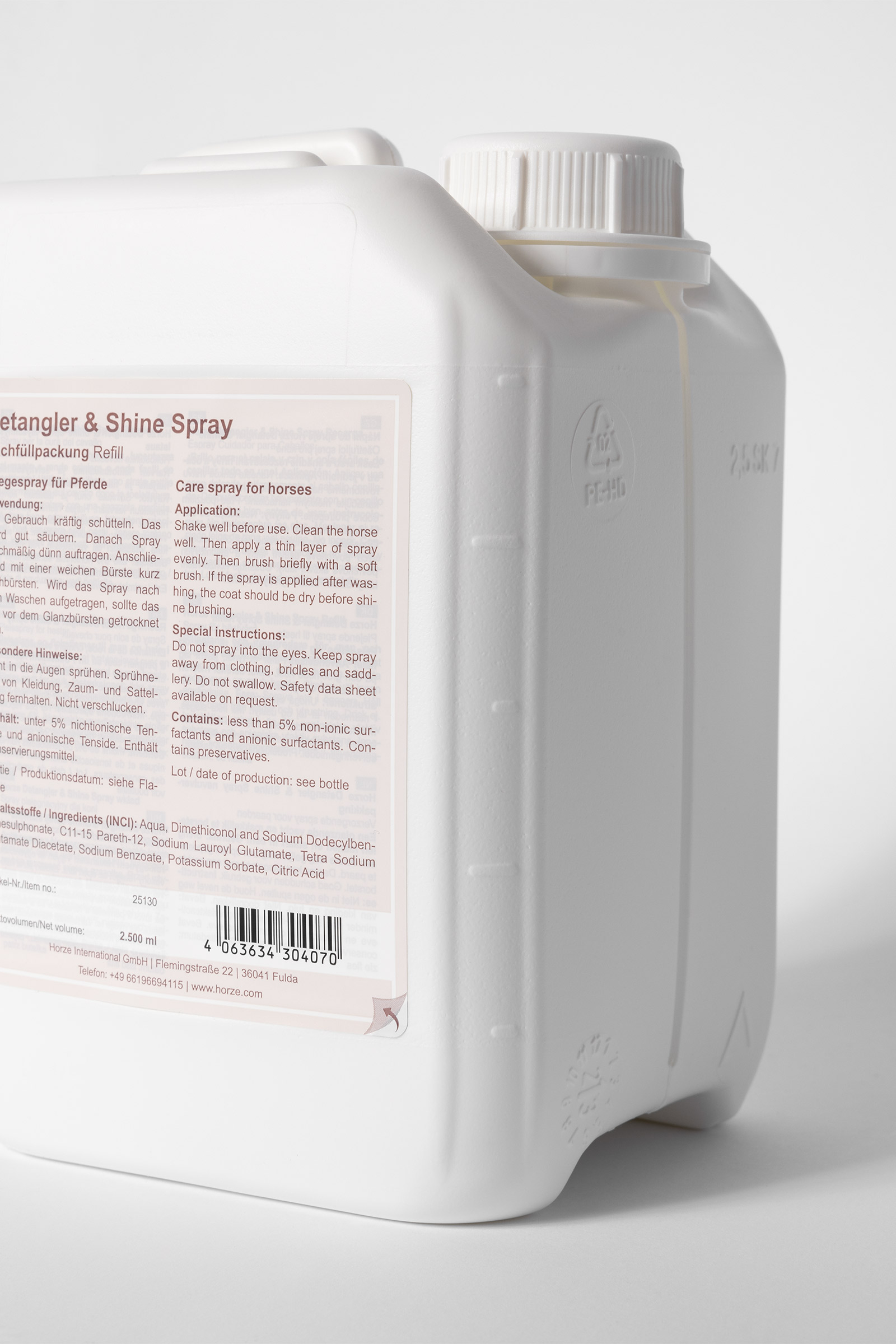 Horze Ricarica per spray districante e lucidante da 2,5 l