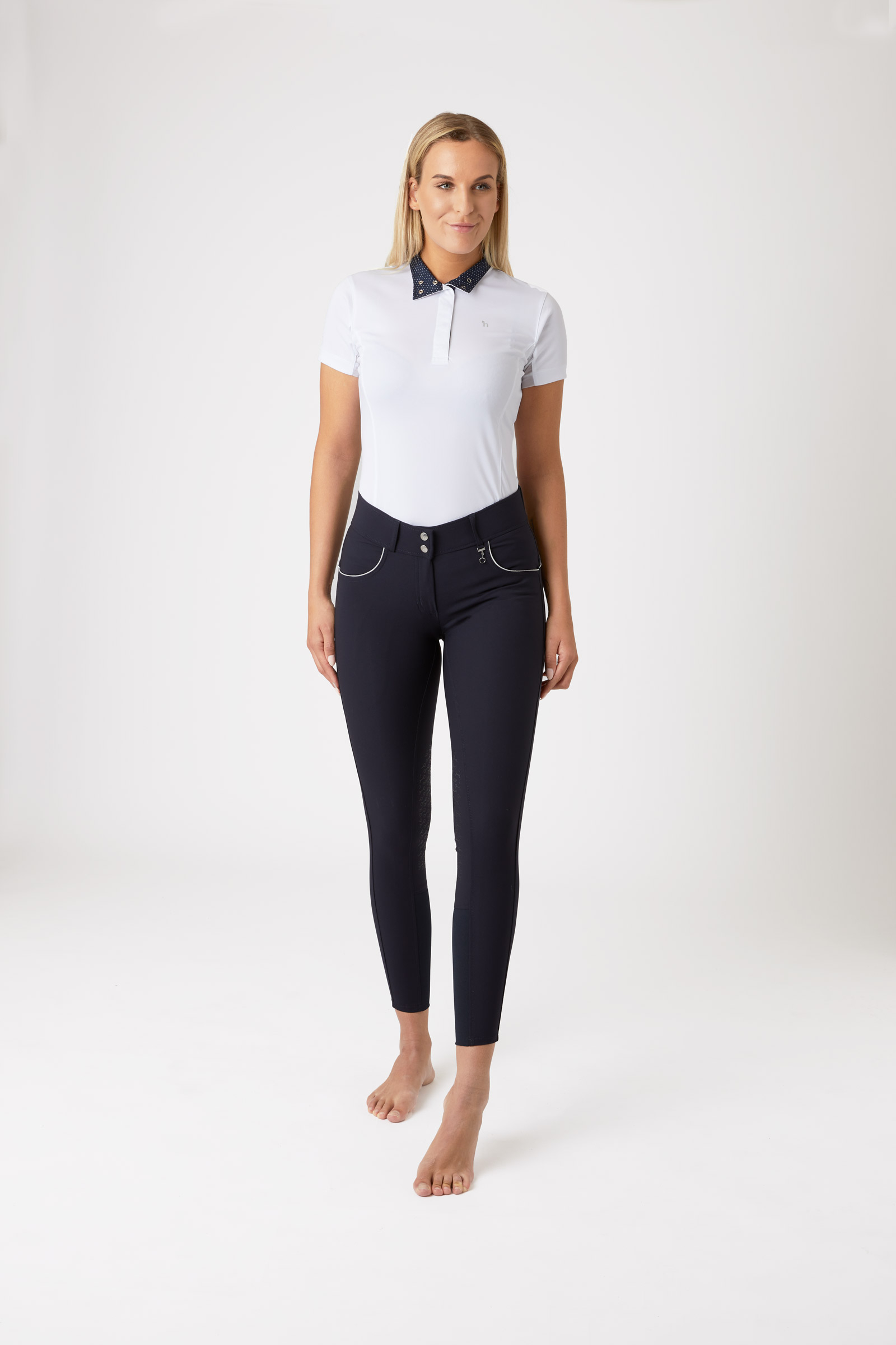 Horze Aubrey Pantaloni da equitazione a vita alta con full seat in silicone e toppa al ginocchio da donna