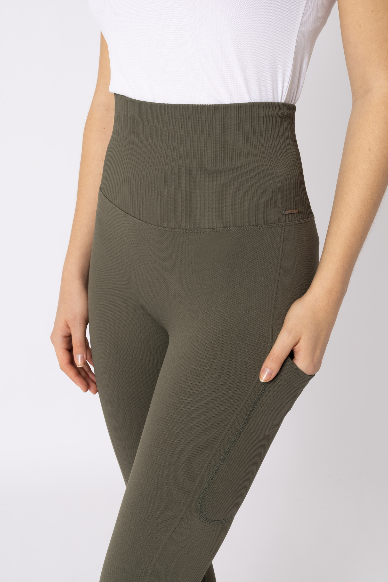 Horze Janine Leggins senza cuciture con full grip e tasca per cellulare, da donna