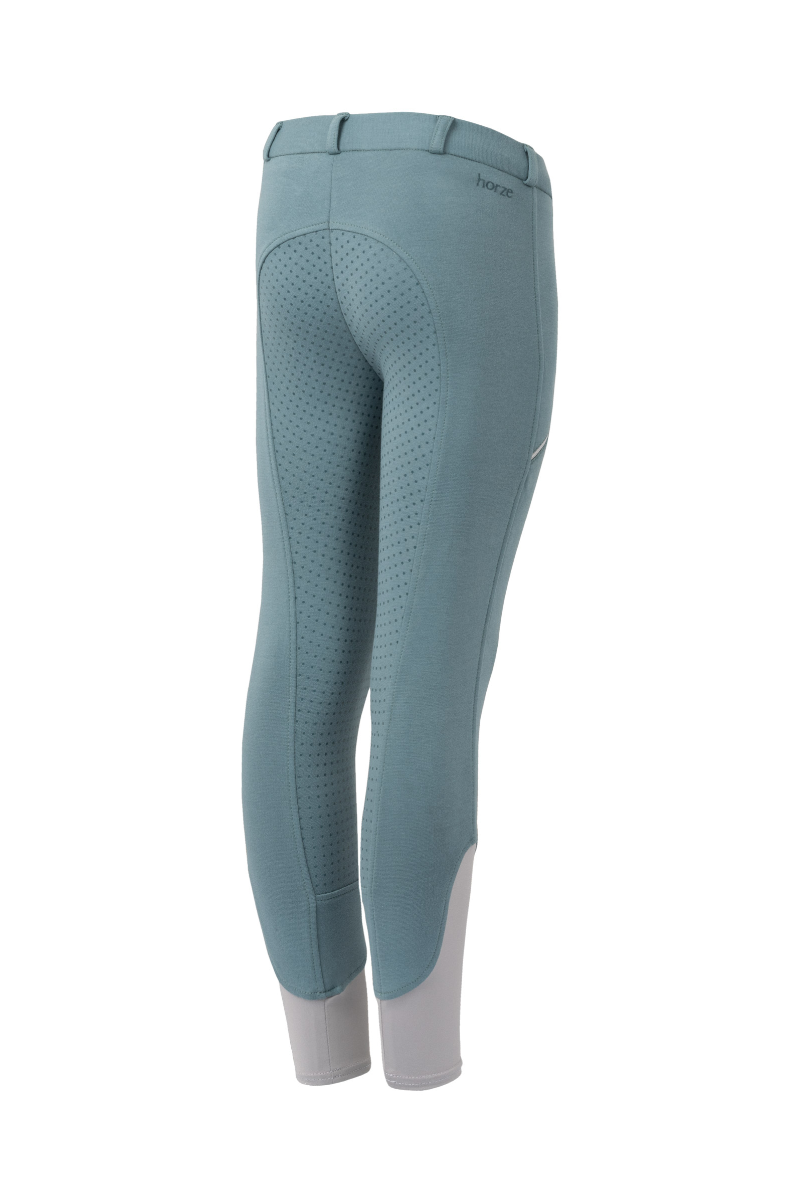 arctic blue Horze Felicia leggins da equitazione con full seat per bambini