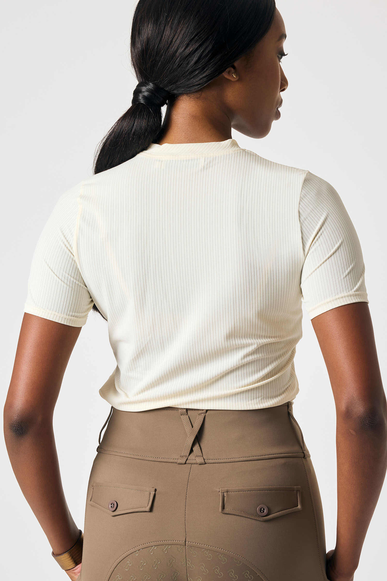 PS of Sweden Courtney S/S Maglia in Mesh a Righe