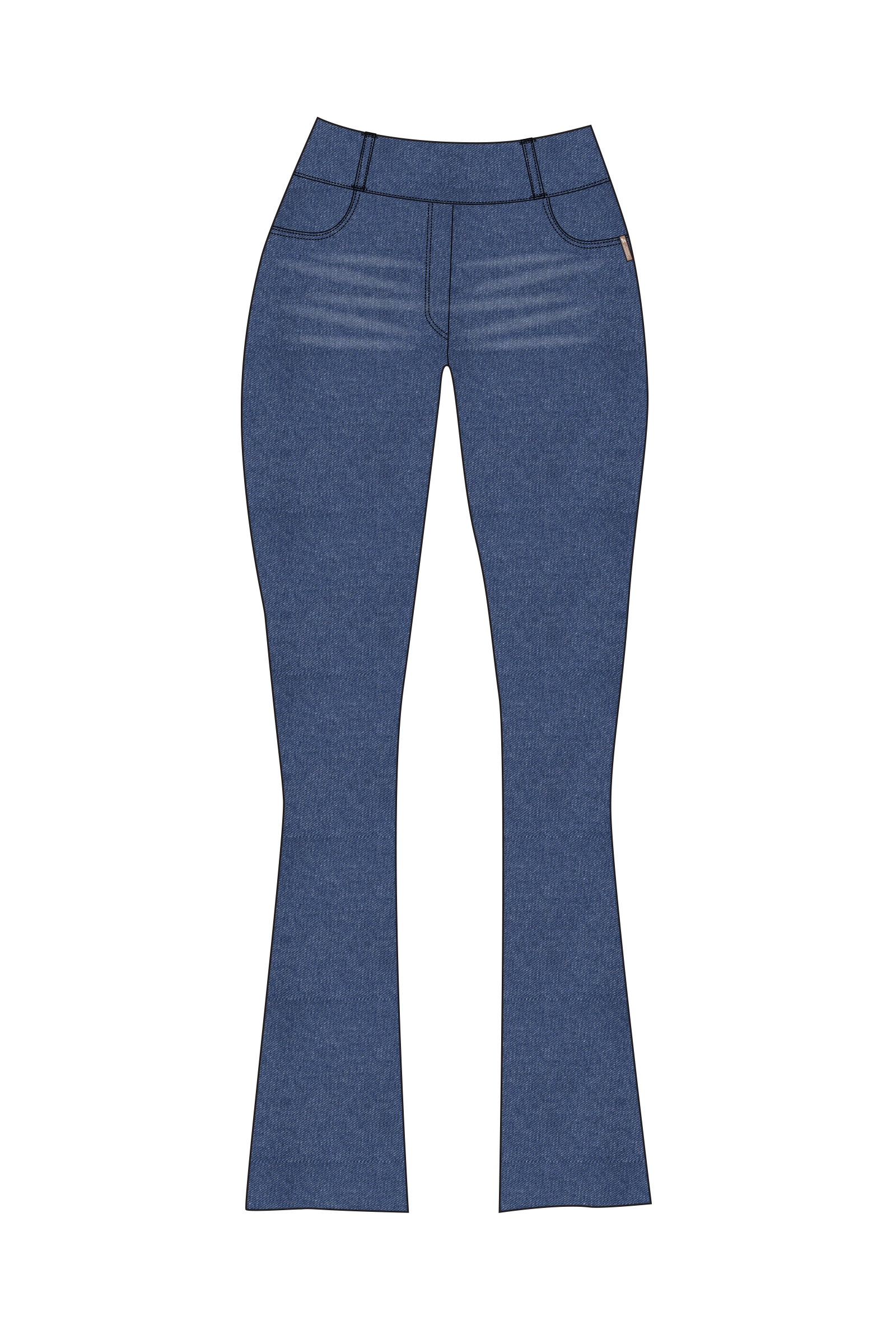 Horze Emery leggins da equitazione western da donna, bootcut e effetto denim