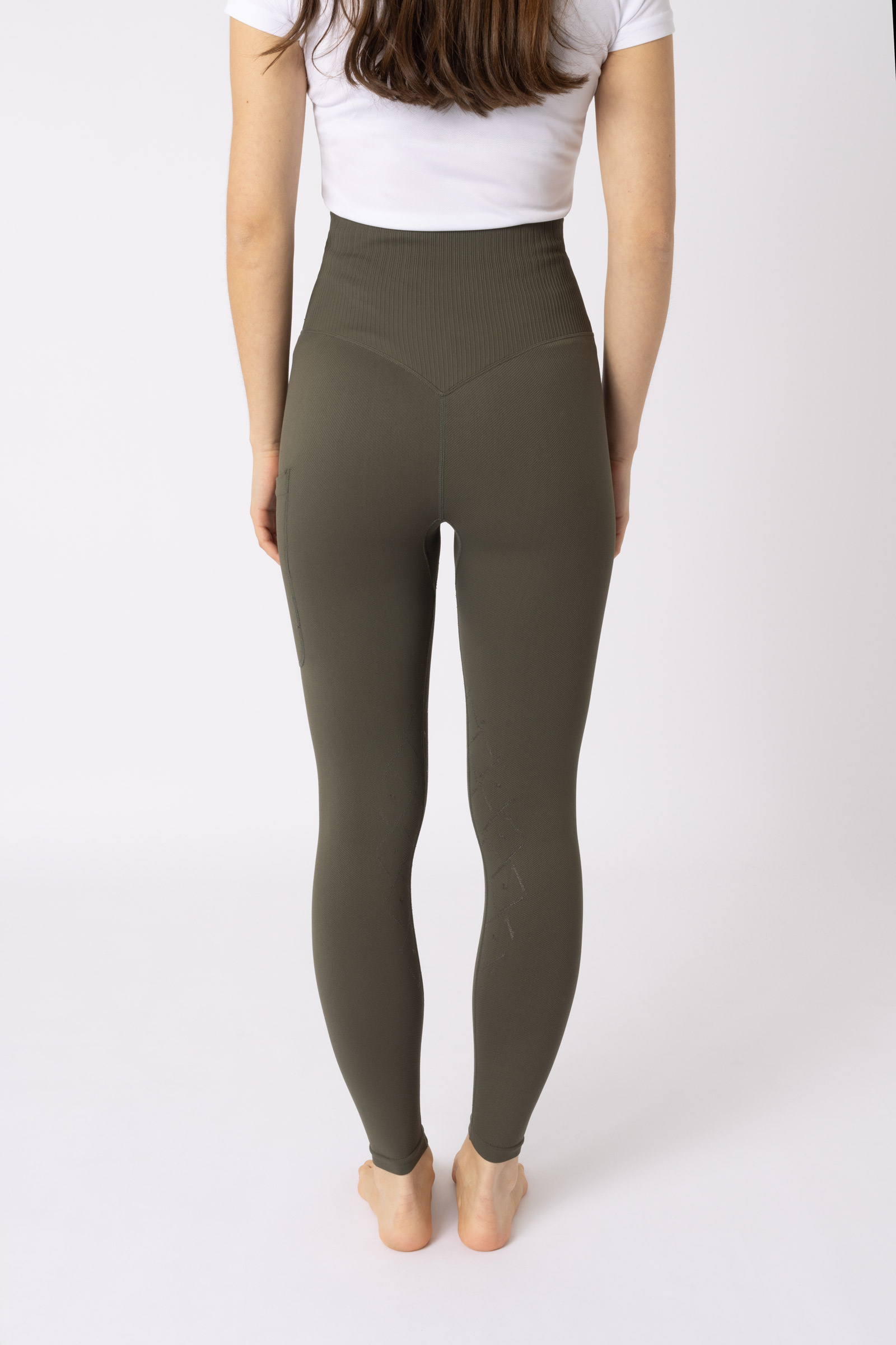 Horze Janine Leggins senza cuciture con grip al ginocchio e tasca per cellulare, da donna