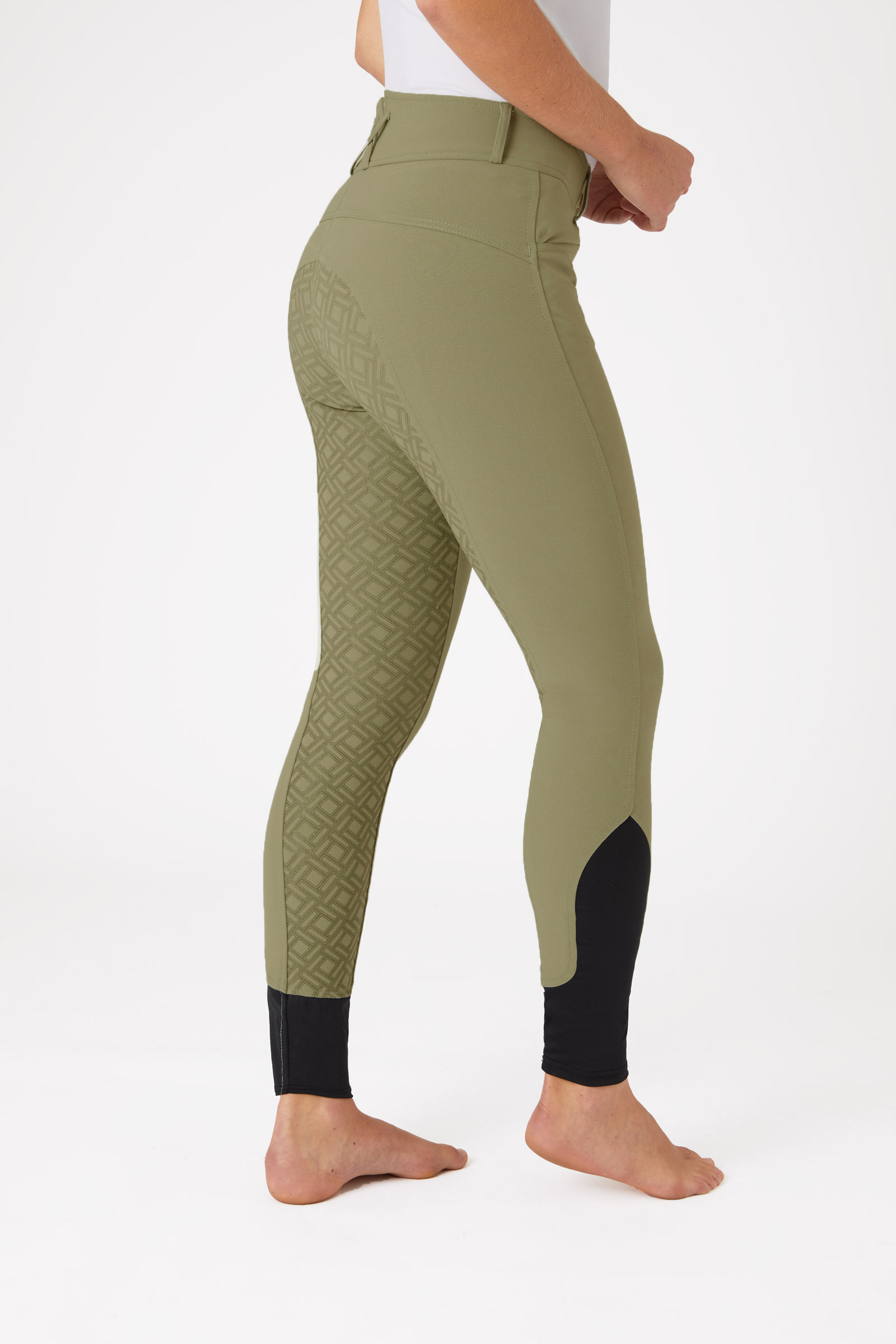 Horze Pantaloni da equitazione a vita alta con full grip in silicone, da donna