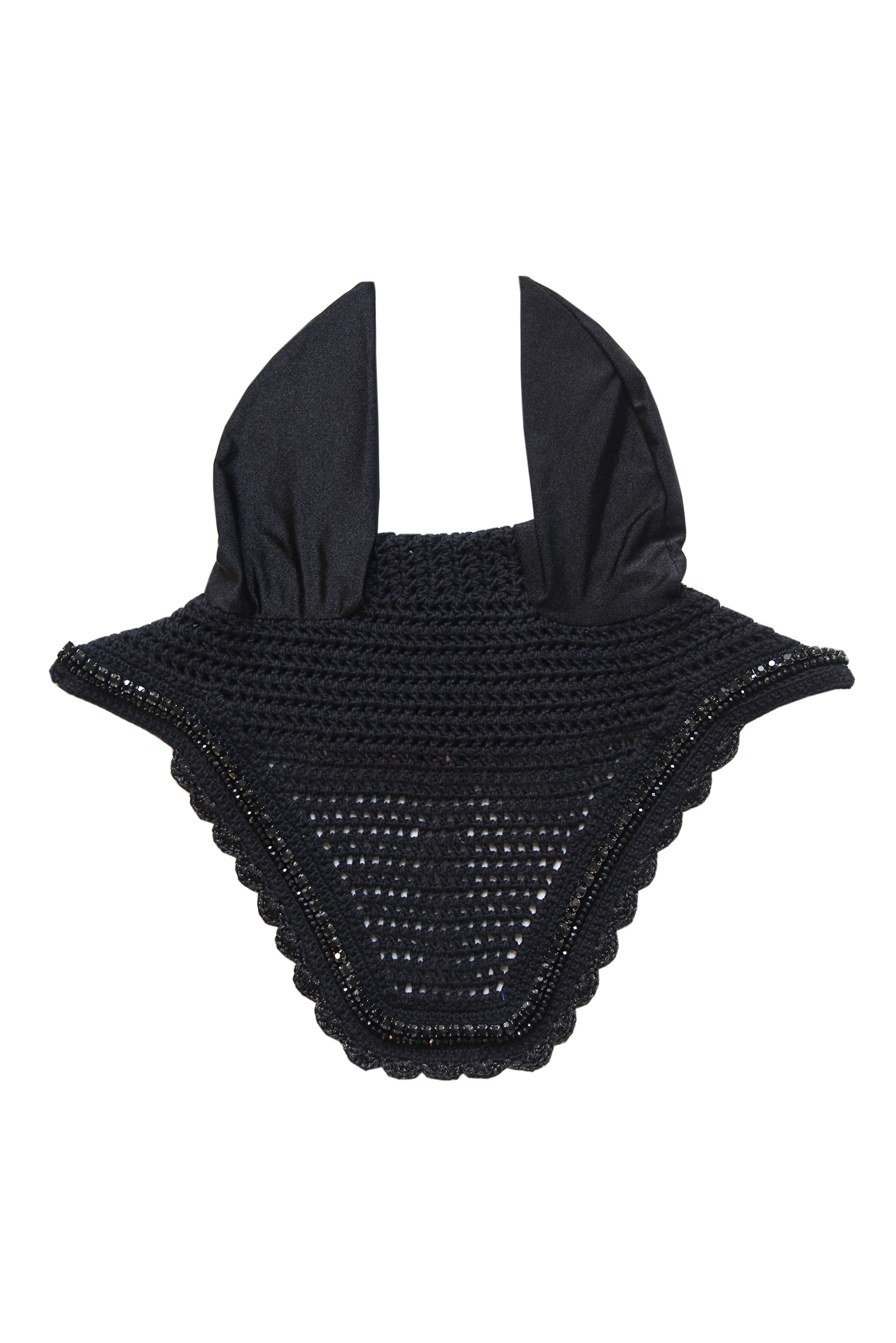 Black Kentucky Horsewear Fly Veil Wellington Stone & Pearl