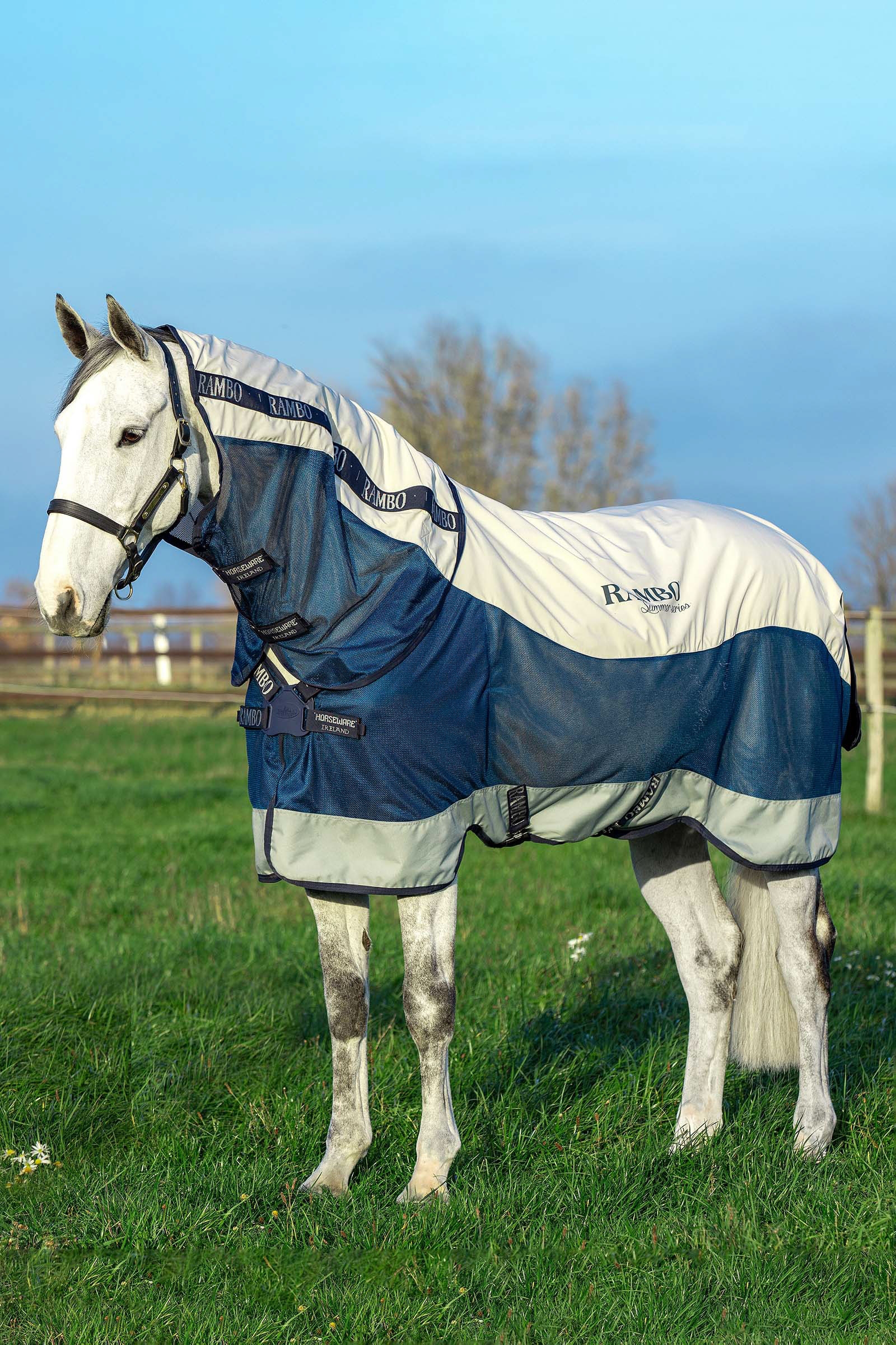 Horseware Rambo Summer Series coperta da turnout con fodera e parte staccabile del collo, 100g