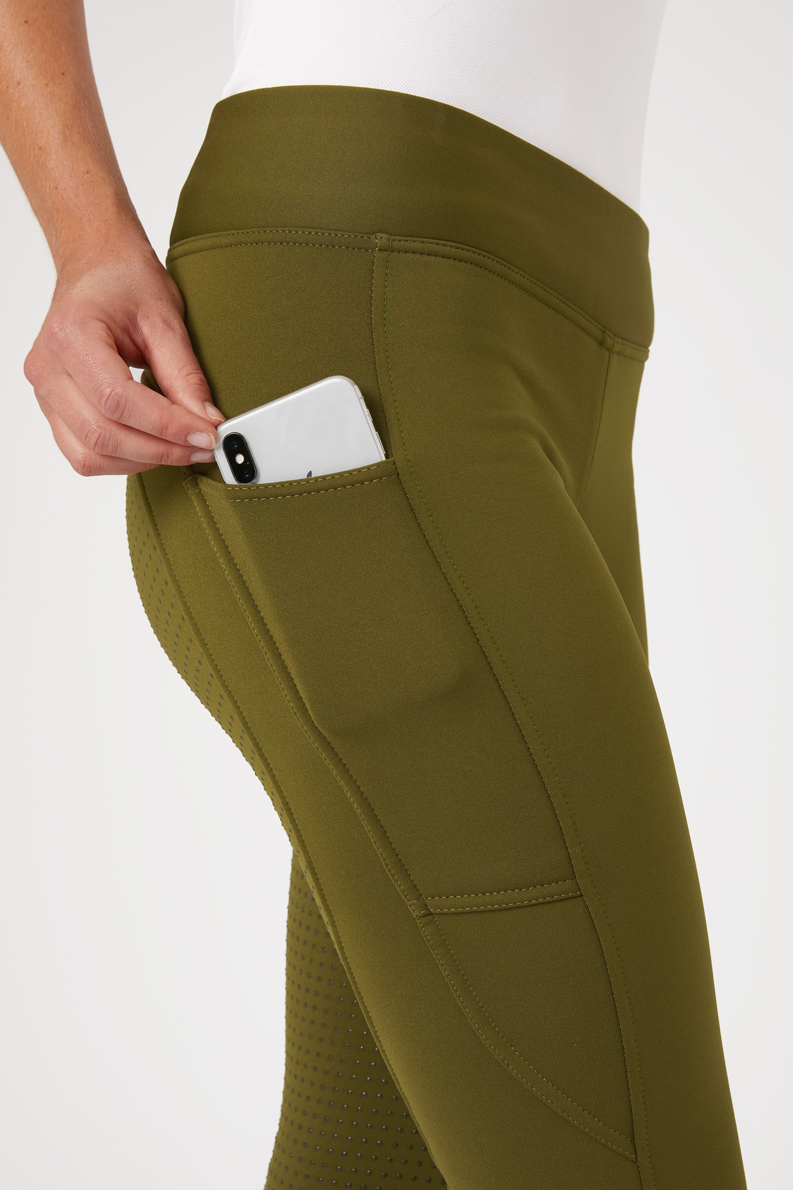 Horze Active Leggins invernali da equitazione per donna con FS e tasca per telefono