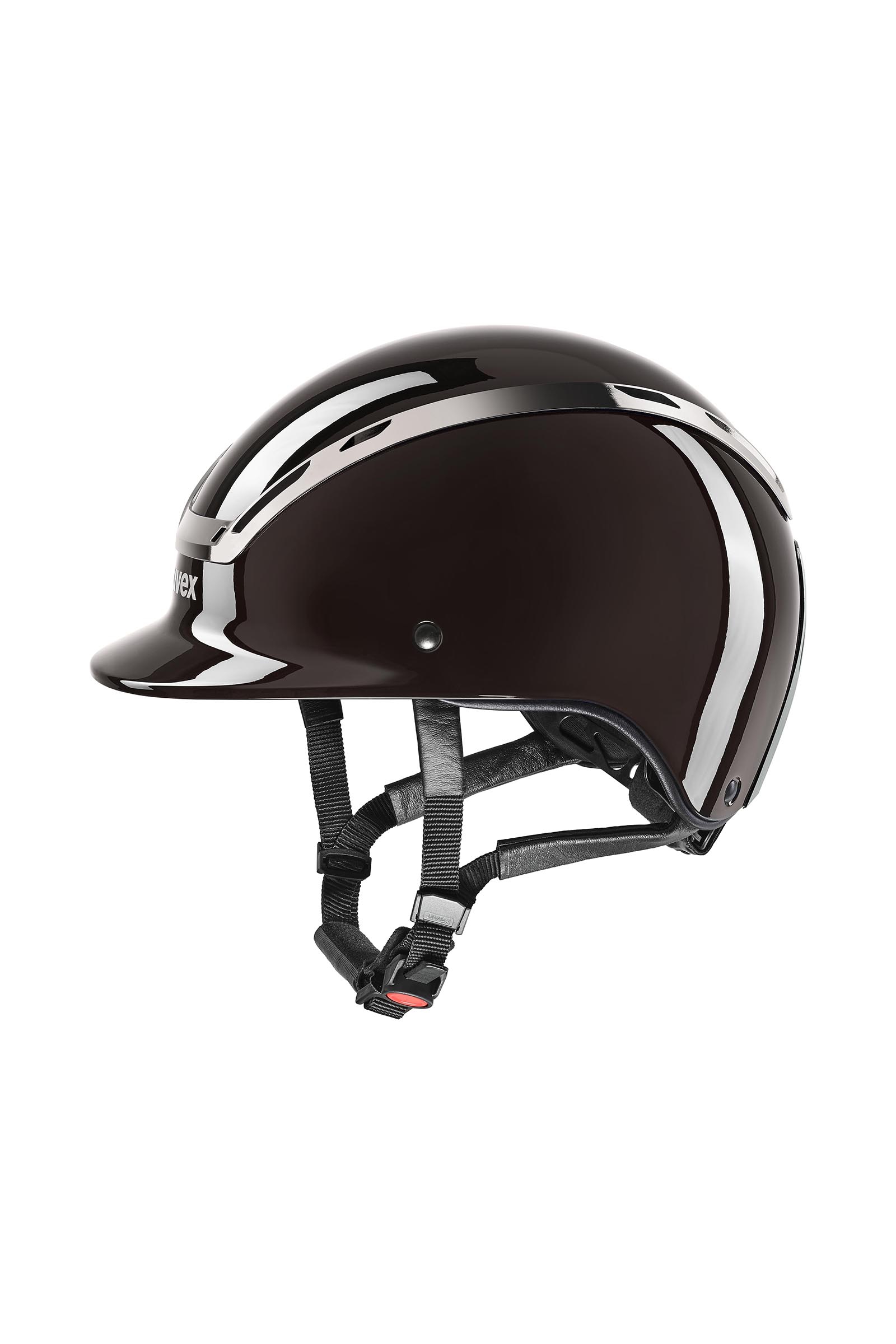 mocca glossy Uvex Exxeed Shiny Chrome Casco da equitazione