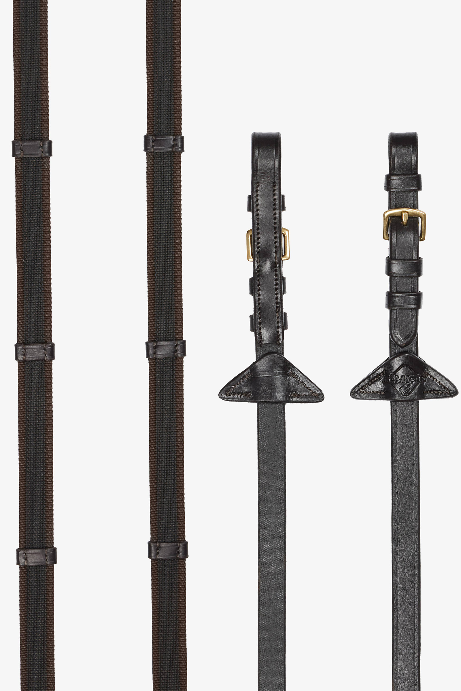 Brown/Brass LeMieux Redini Continental con impugnatura in gomma