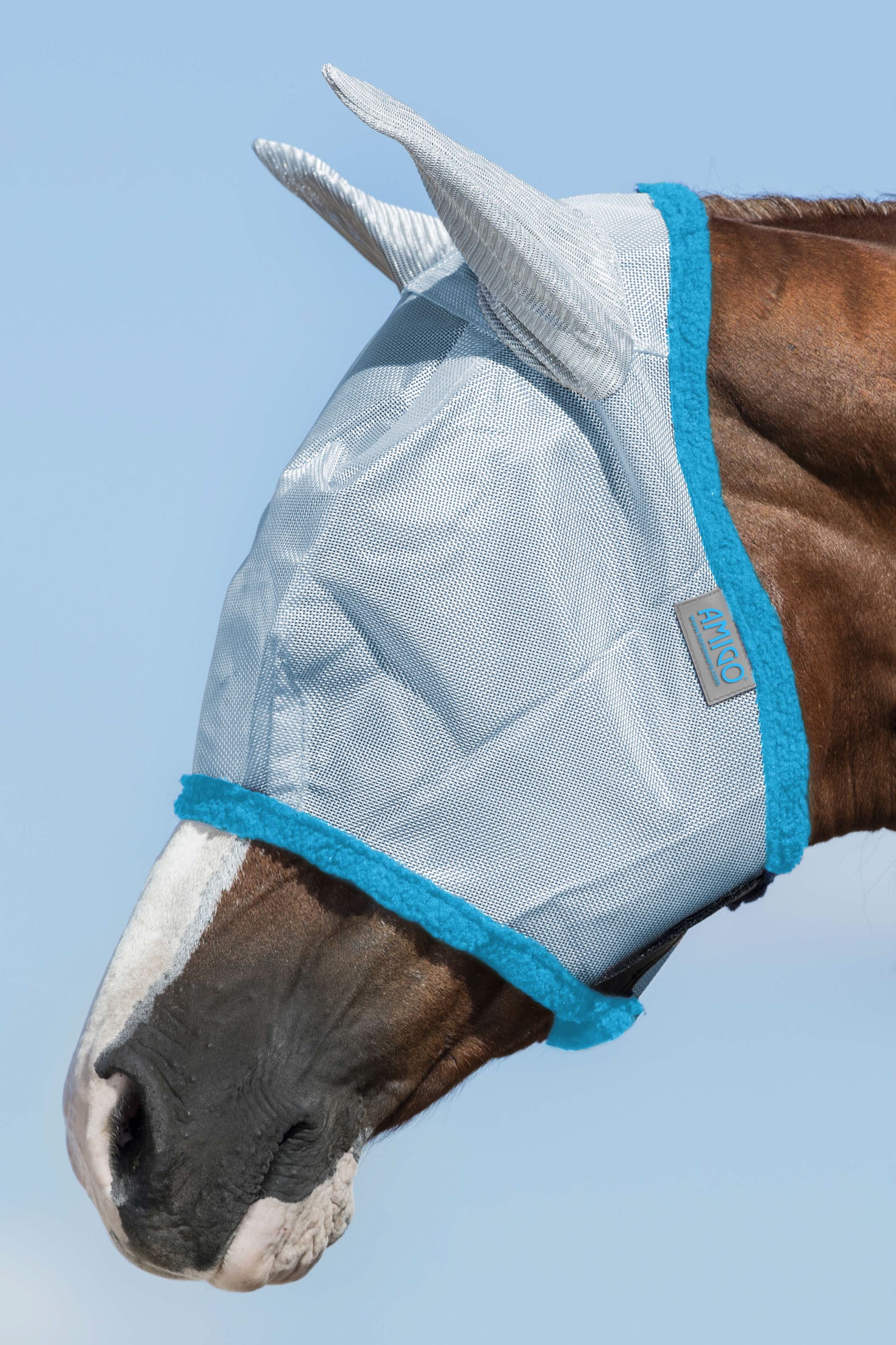 Baby Blue / Electric Blue Horseware Amigo Maschera antimosche