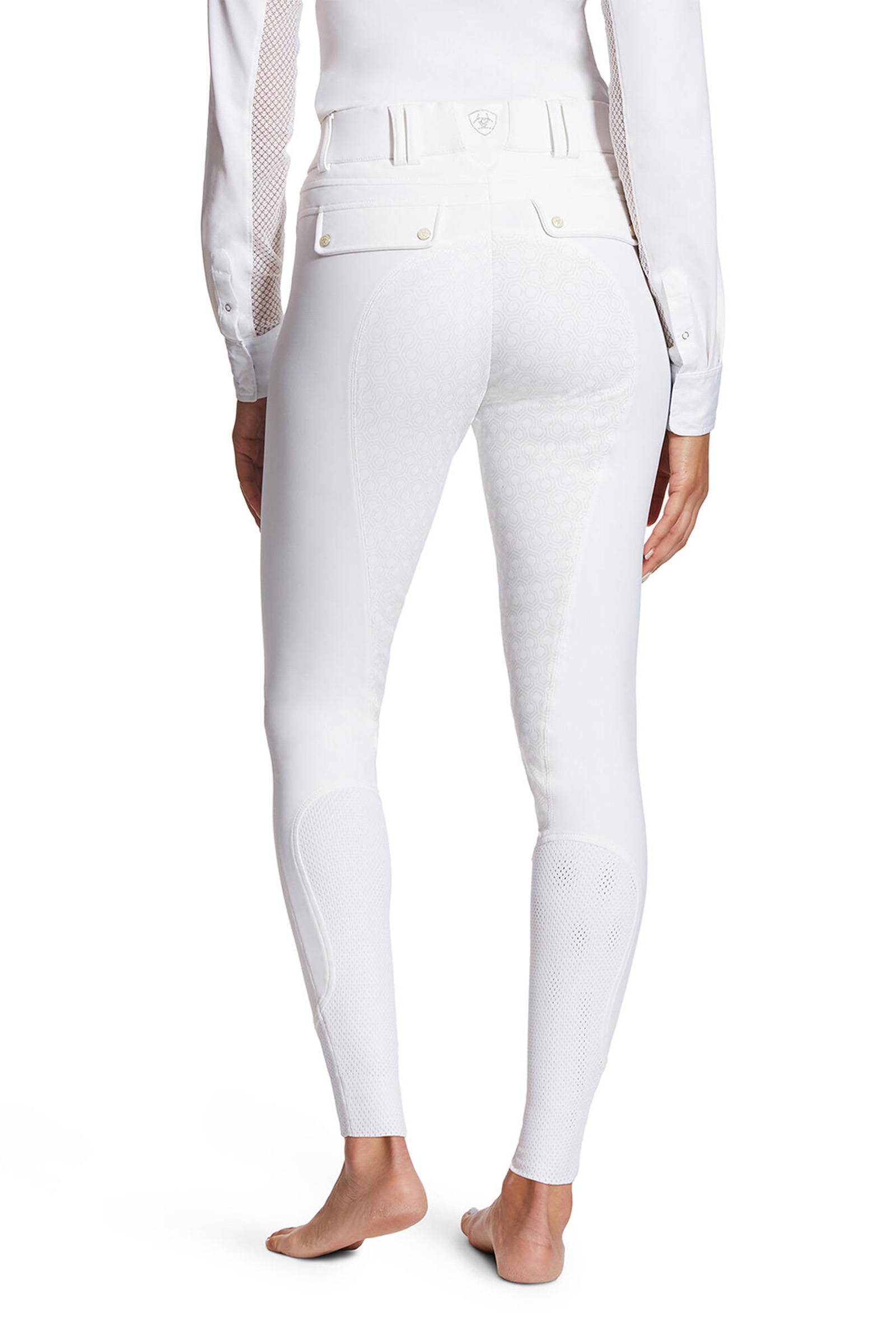 WH/AB Ariat Tri Factor Pantaloni da equitazione donna con grip in silicone a seduta intera