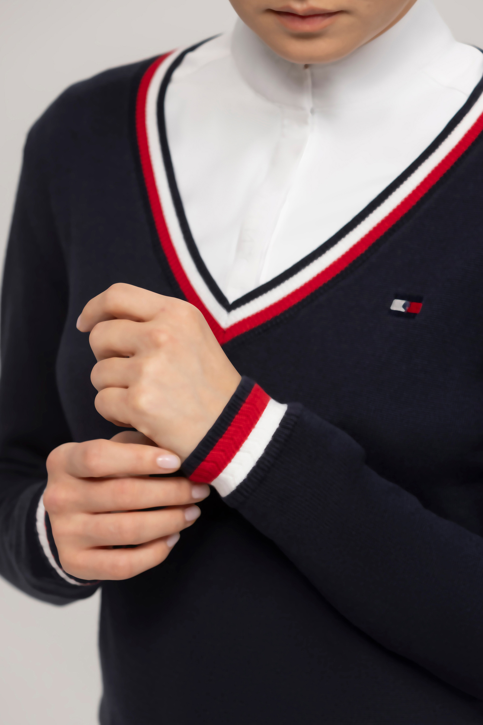 Tommy Hilfiger Equestrian Indiana maglione con scollo a V da donna