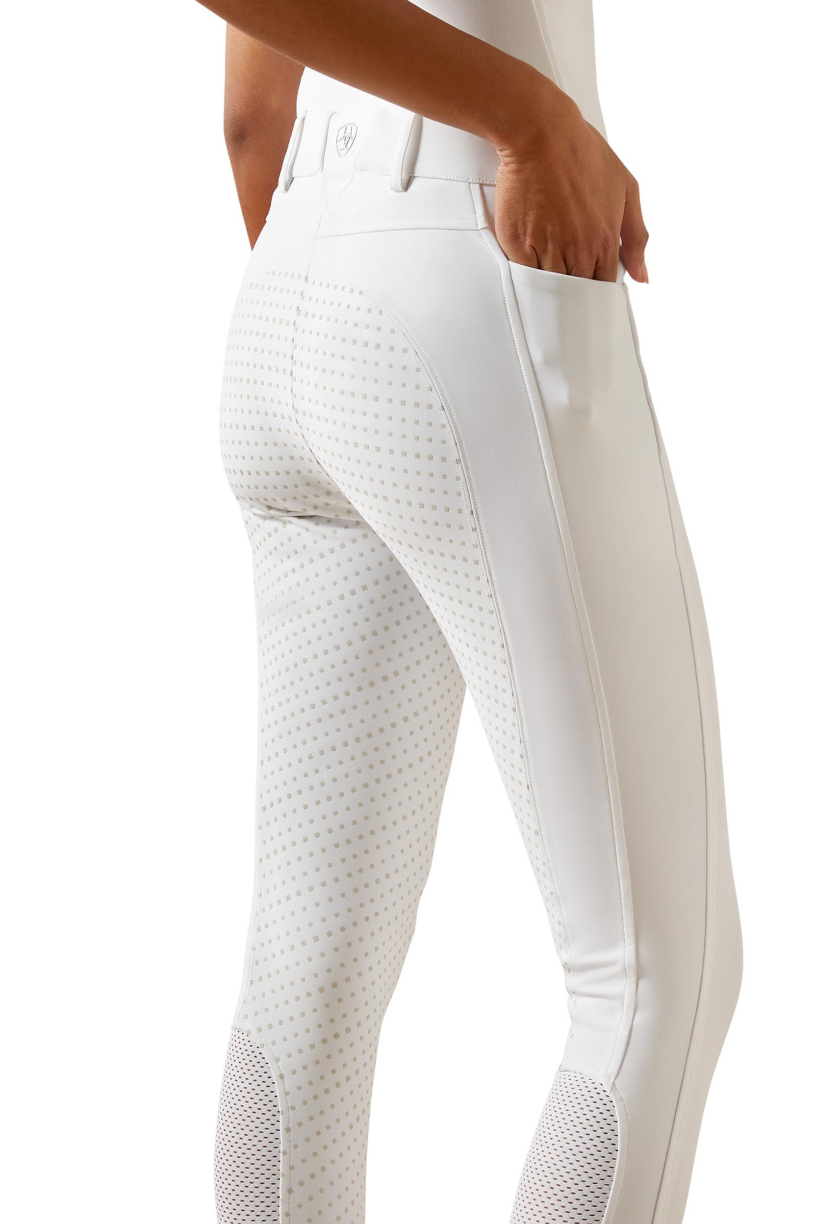 White Ariat Tri Factor NT pantaloni da equitazione da donna con full seat