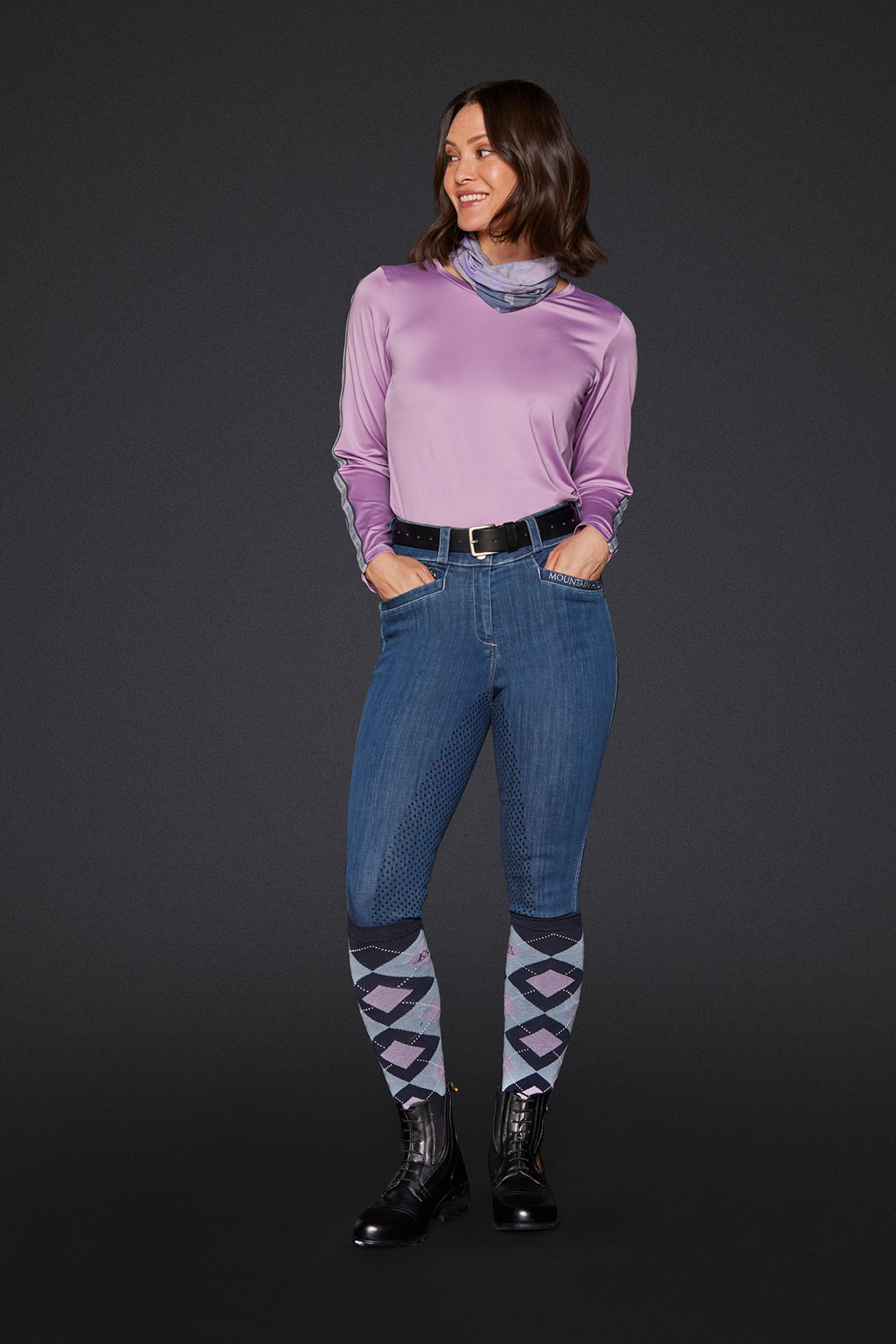 Mountain Horse Dream pantaloni da equitazione in jeans da donna con seduta intera