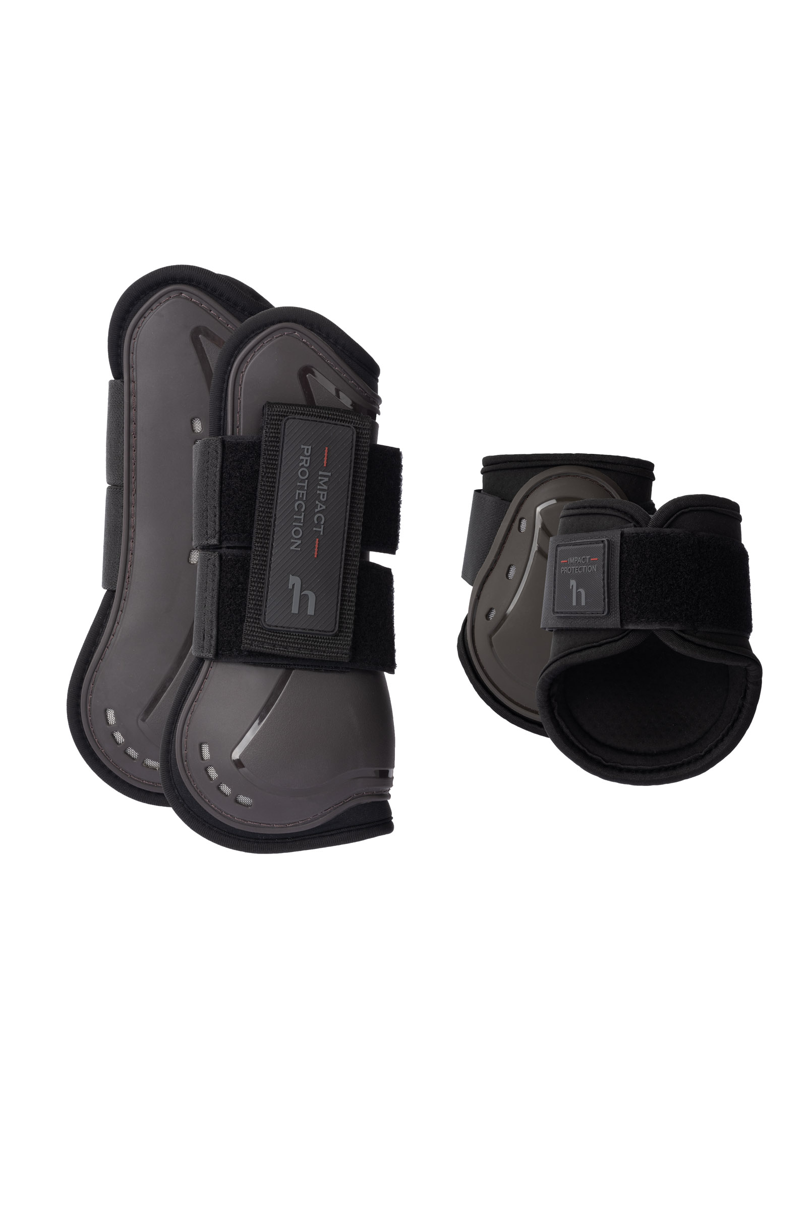 Marrone scuro Horze Armor Airflow Set paratendini e paranocche