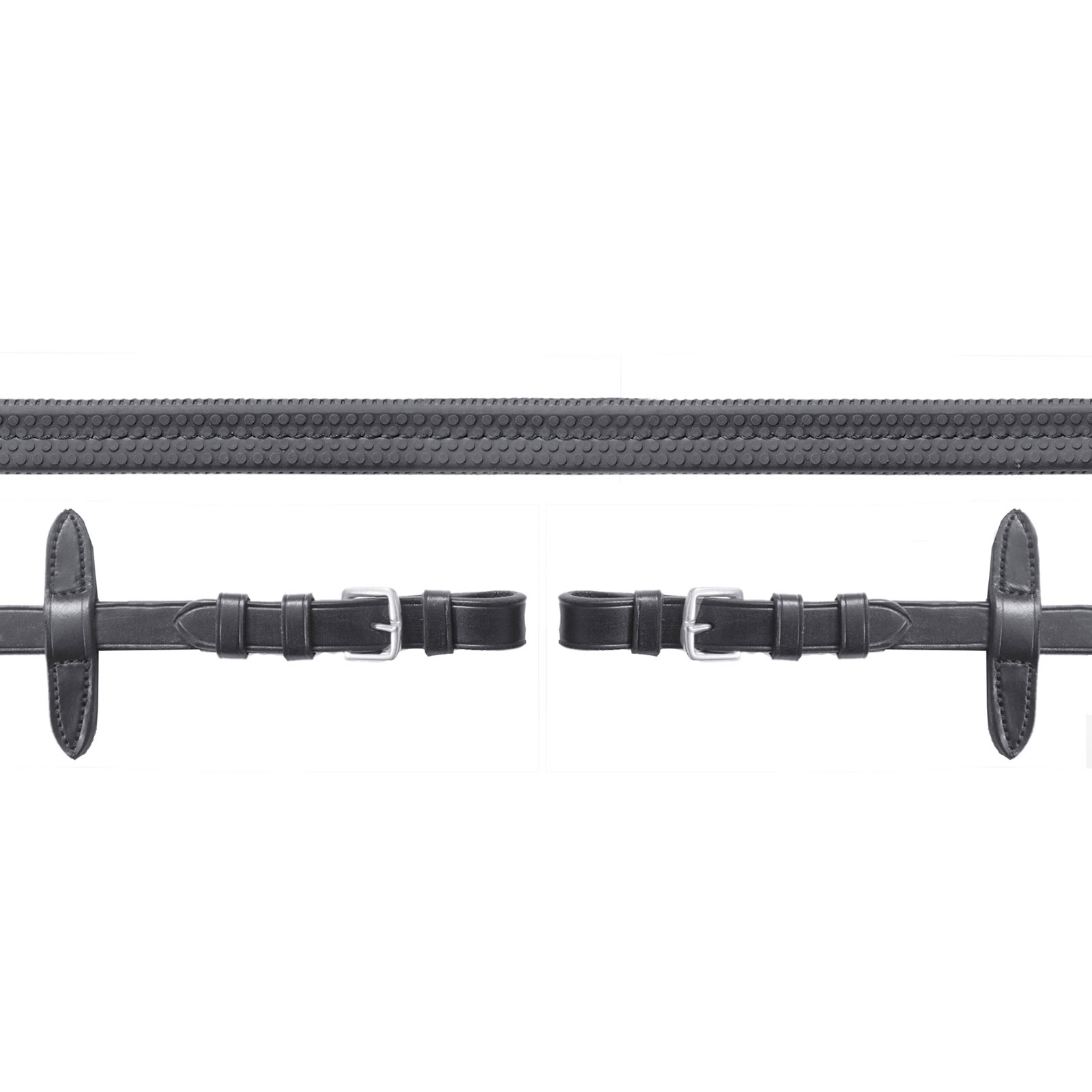 Black/Silver Cinturino in caucci&ugrave; Schockem&ouml;hle Sports Neo, fibbia