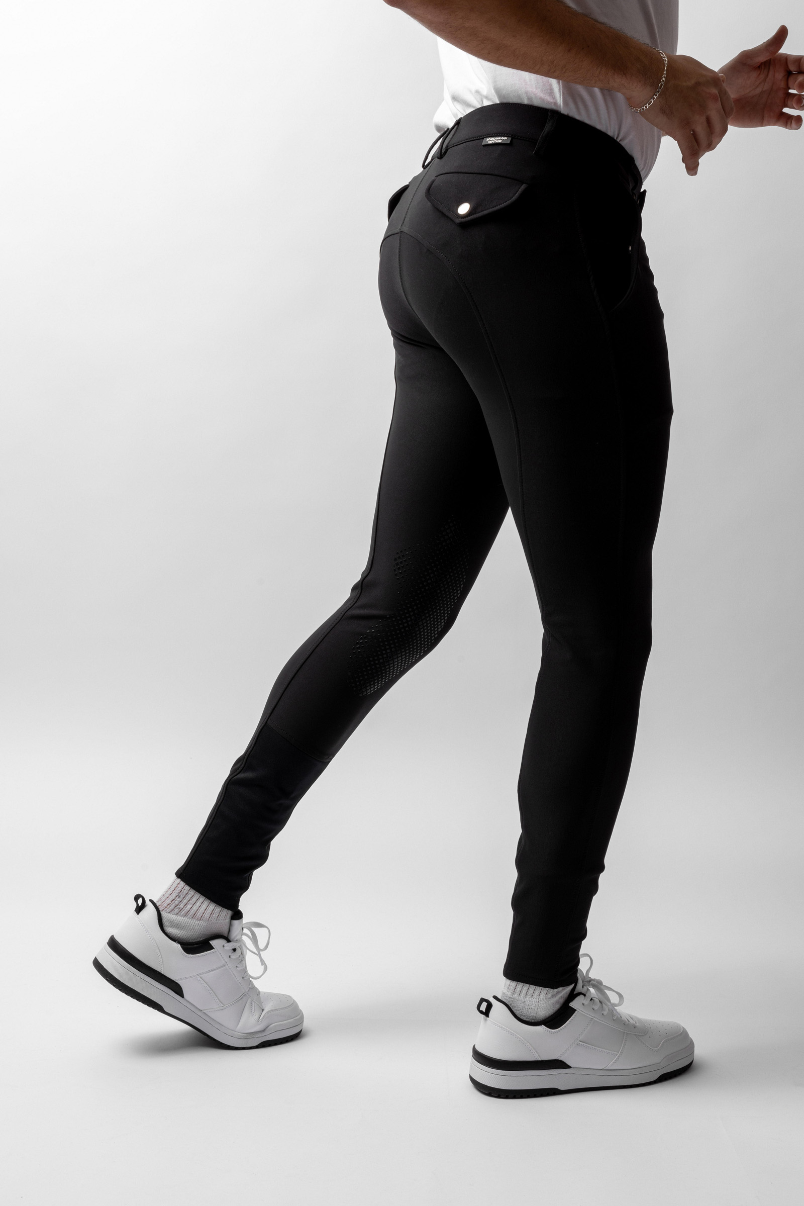 Horze Grand Prix pantaloni da equitazione da uomo con grip al ginocchio in silicone UPF 50+